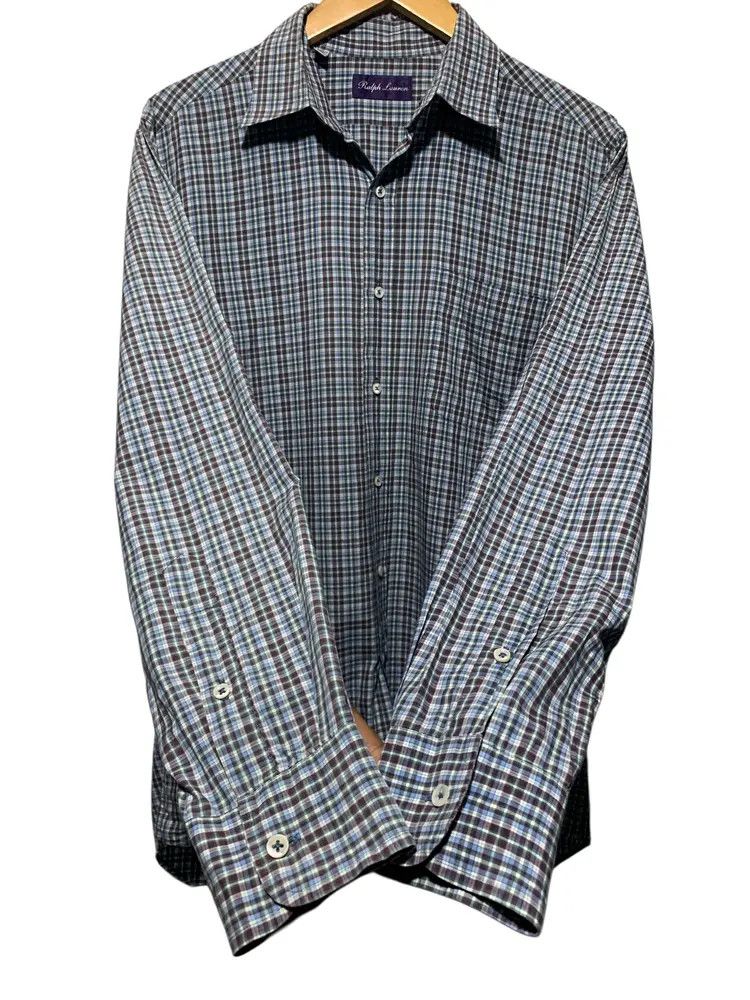 Ralph Lauren Purple Label Vintage RL Purple Label plaid cotton shirt Size US M / EU 48-50 / 2 - 6 Thumbnail