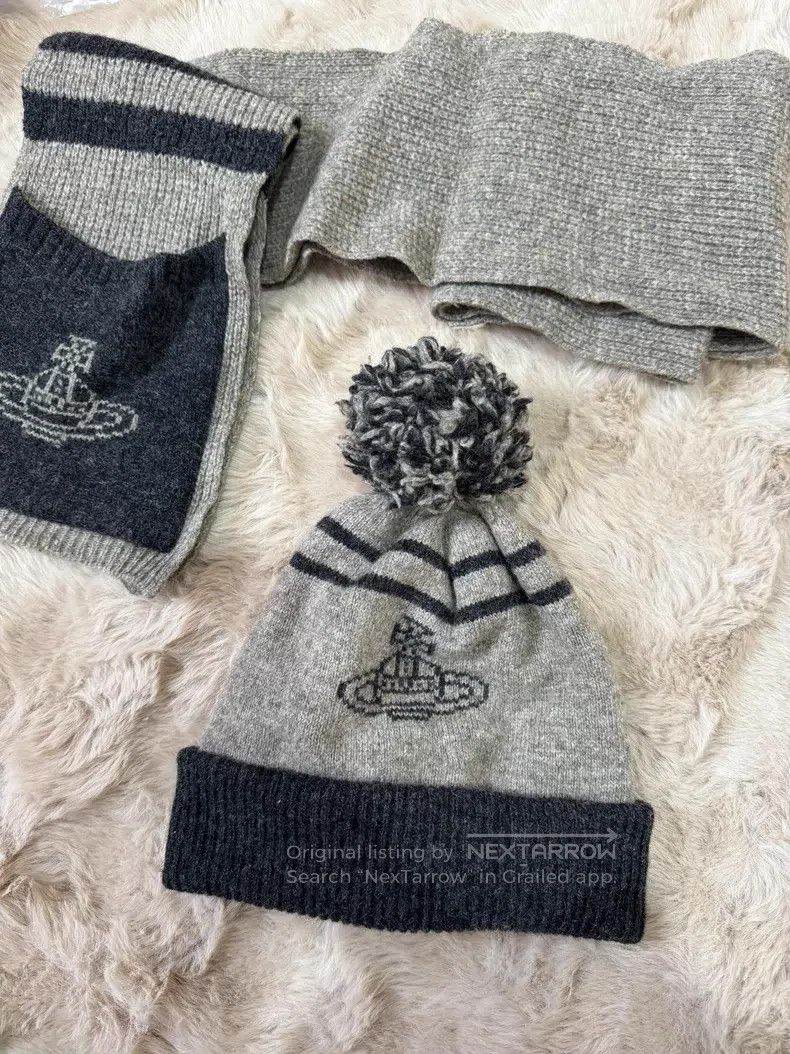 Vivienne Westwood Vivienne Westwood Smoke gray fuzzy knitted hat Size ONE SIZE - 4 Thumbnail