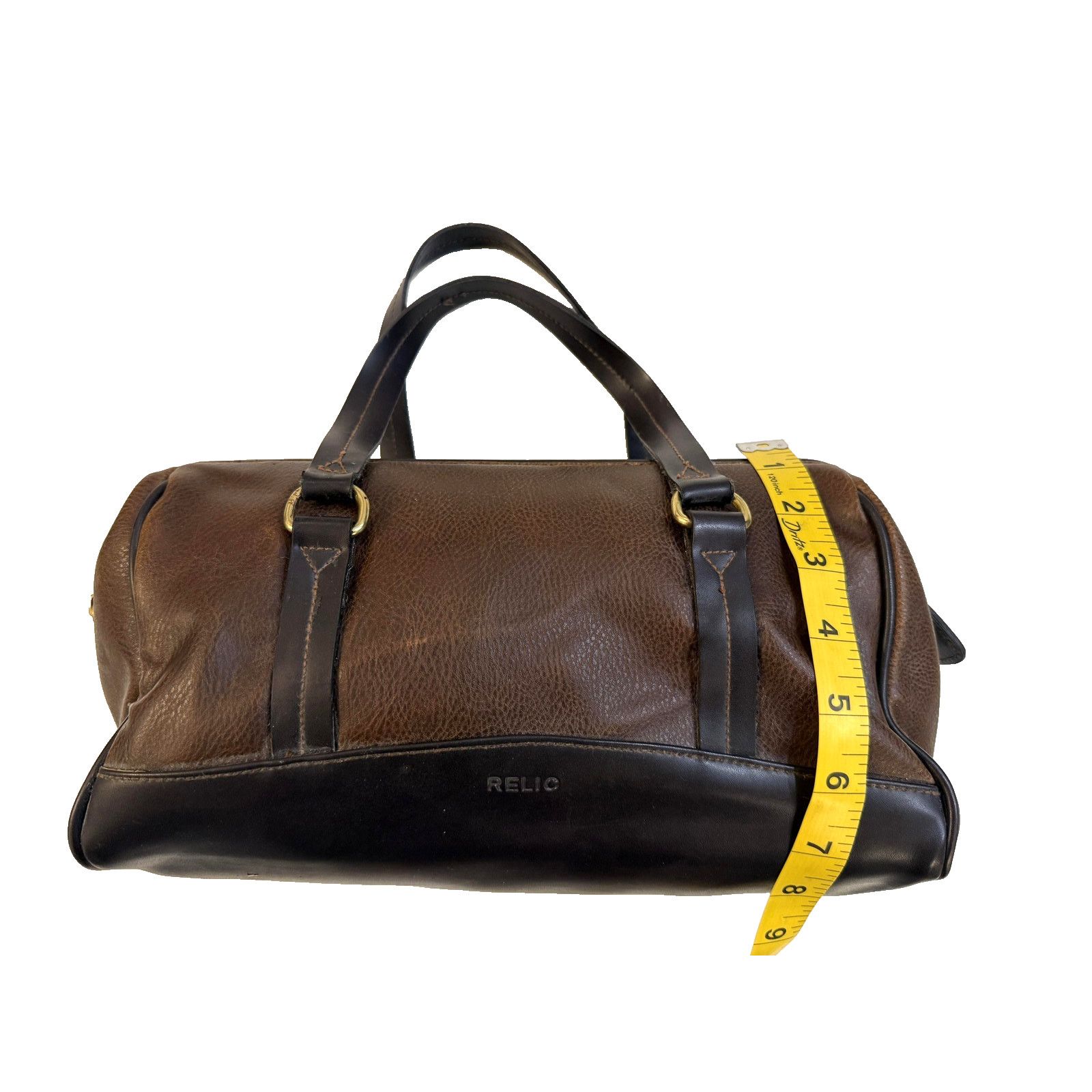 Relic Vintage Relic Brown Leather Duffel Bag Satchel Travel 13" Size ONE SIZE - 6 Thumbnail