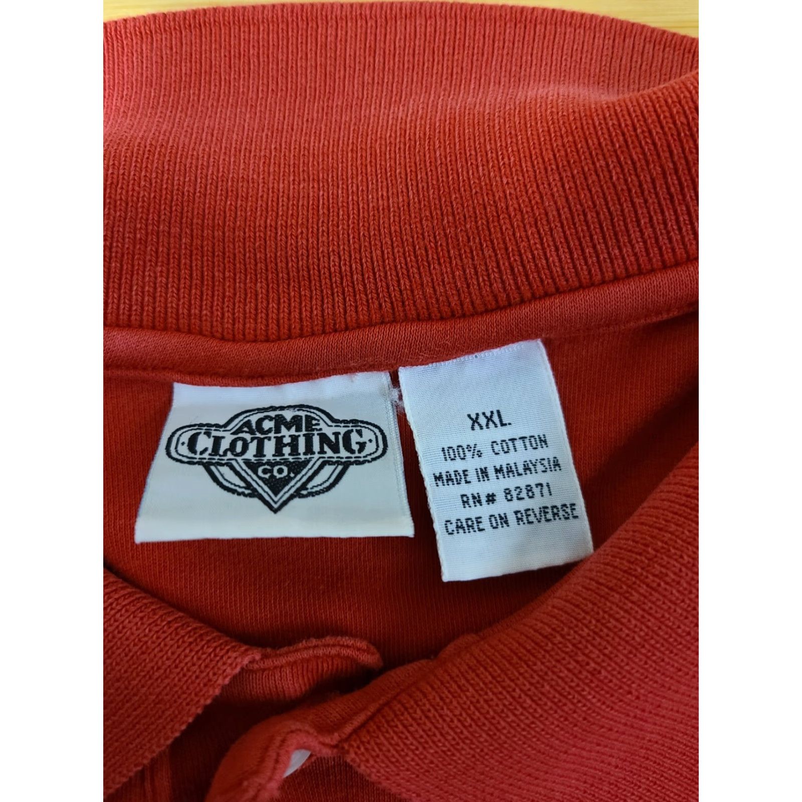 Acme Clothing VINTAGE Acme Clothing Polo Shirt Taz Tasmanian Devil Golf 2XL Red Short Sleeve Embroidered Logo 100% Cotton Men Classic Knit Size US XXL / EU 58 / 5 - 4 Thumbnail