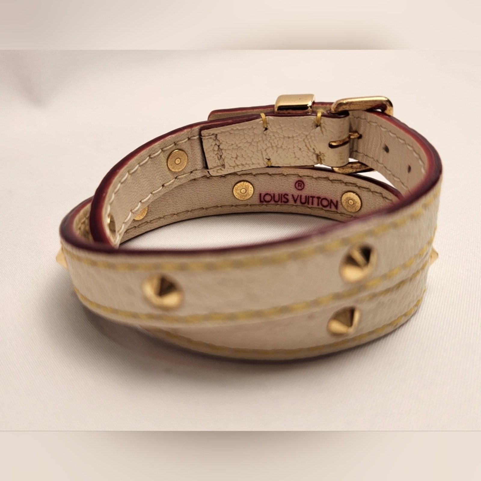Louis Vuitton Louis Vuitton Leather Suhali Studded Double Wrap Bracelet Size ONE SIZE - 6 Thumbnail