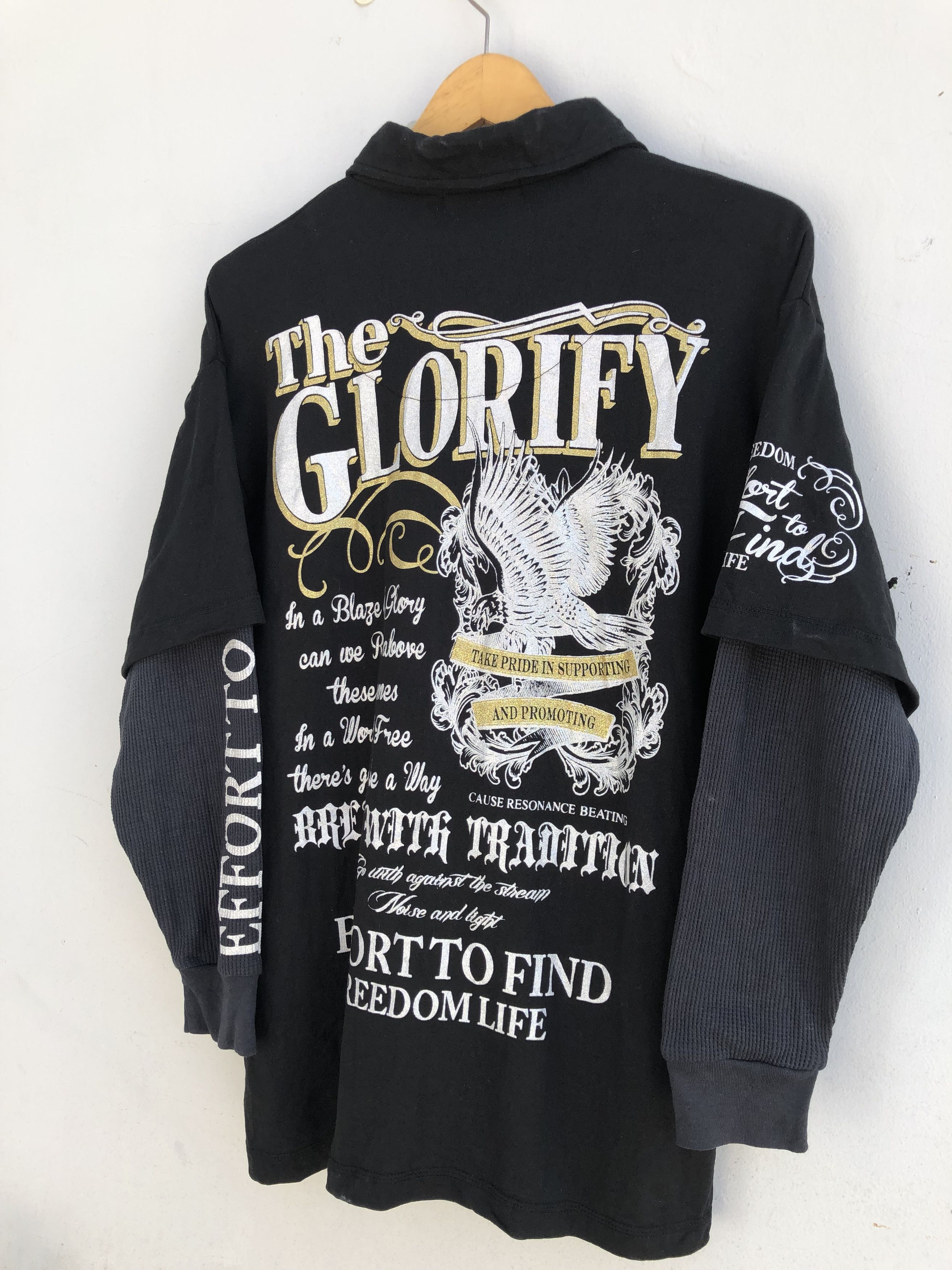 Le Grande Bleu (L.G.B.) y2k Japanese poem Longsleeve Size US L / EU 52-54 / 3 - 2 Thumbnail