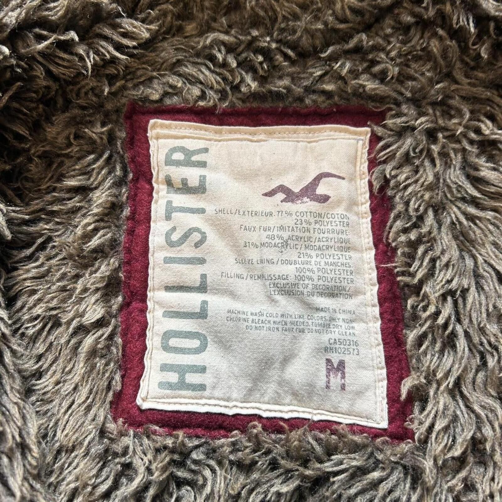 Other Grail Brown Hollister Fur Lined Zip Up Hoodie 00’s Rare M Size US M / EU 48-50 / 2 - 6 Thumbnail
