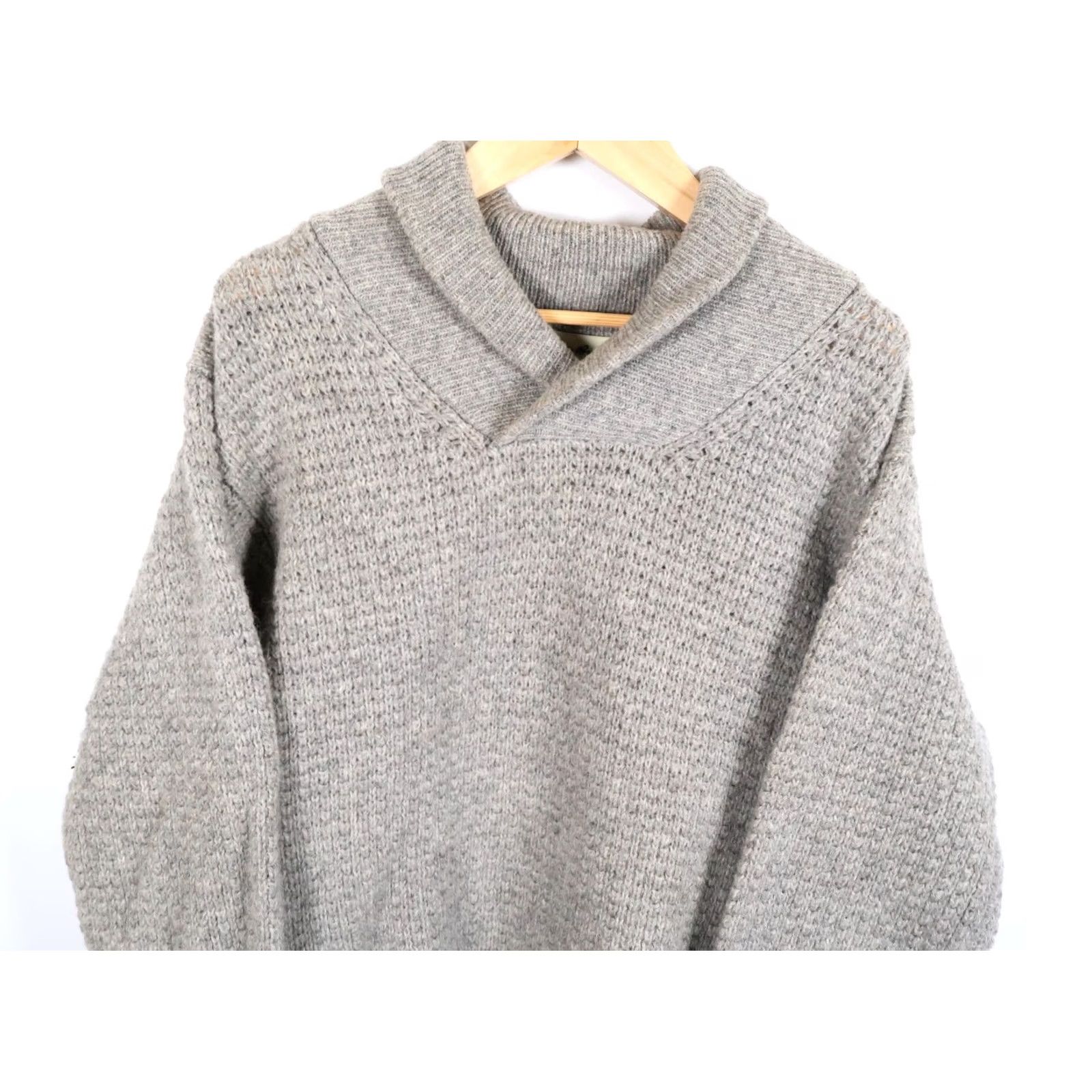 Eddie Bauer Eddie Bauer Wool Sweater Men's Medium Gray Shawl Collar Oversized Knit Pullover Size US M / EU 48-50 / 2 - 4 Thumbnail