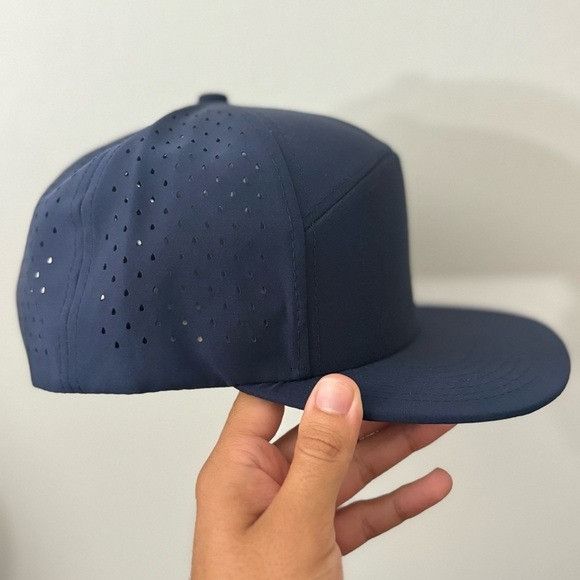 Designer NEW 7 PANEL CAMPER LASER CUT MESH GOLFER NAVY HAT Size ONE SIZE - 3 Thumbnail