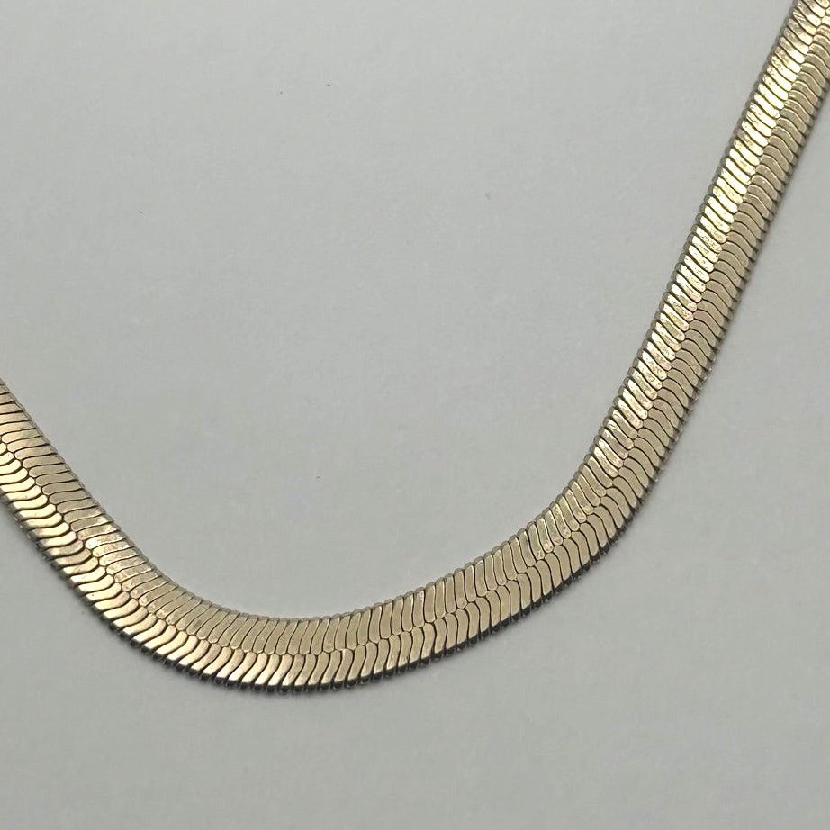 Other Vintage Gold Flat Herringbone Icing Chain Necklace (SIZE) Size ONE SIZE - 2 Thumbnail