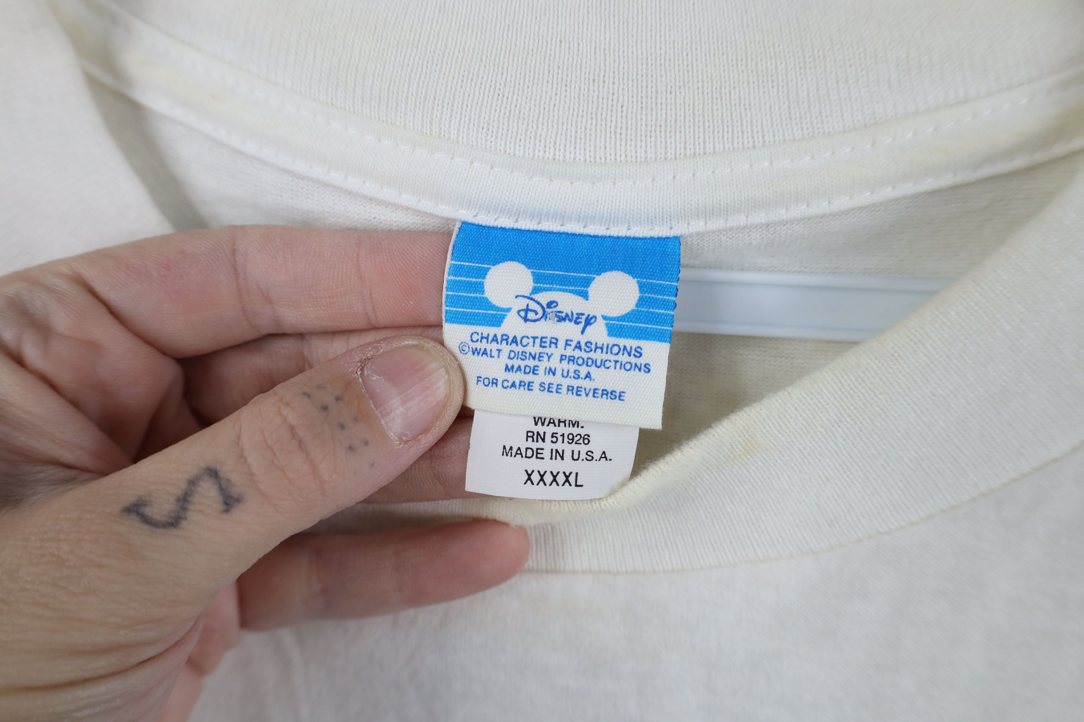Disney Vintage 90s Disney Big Logo Mickey Mouse T-Shirt White USA Size US XXL / EU 58 / 5 - 7 Thumbnail