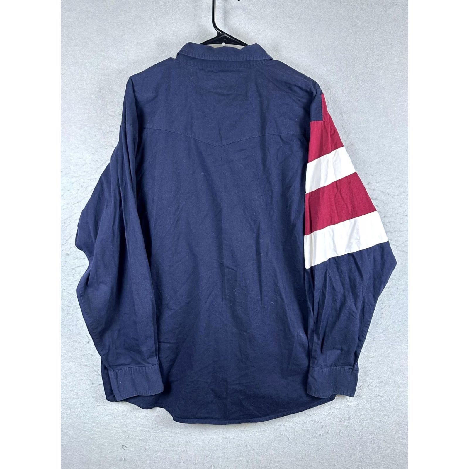 Wrangler Wrangler Shirt Mens XL Blue Patriotic Colorblock Western Long Sleeve Button Size US XL / EU 56 / 4 - 5 Thumbnail