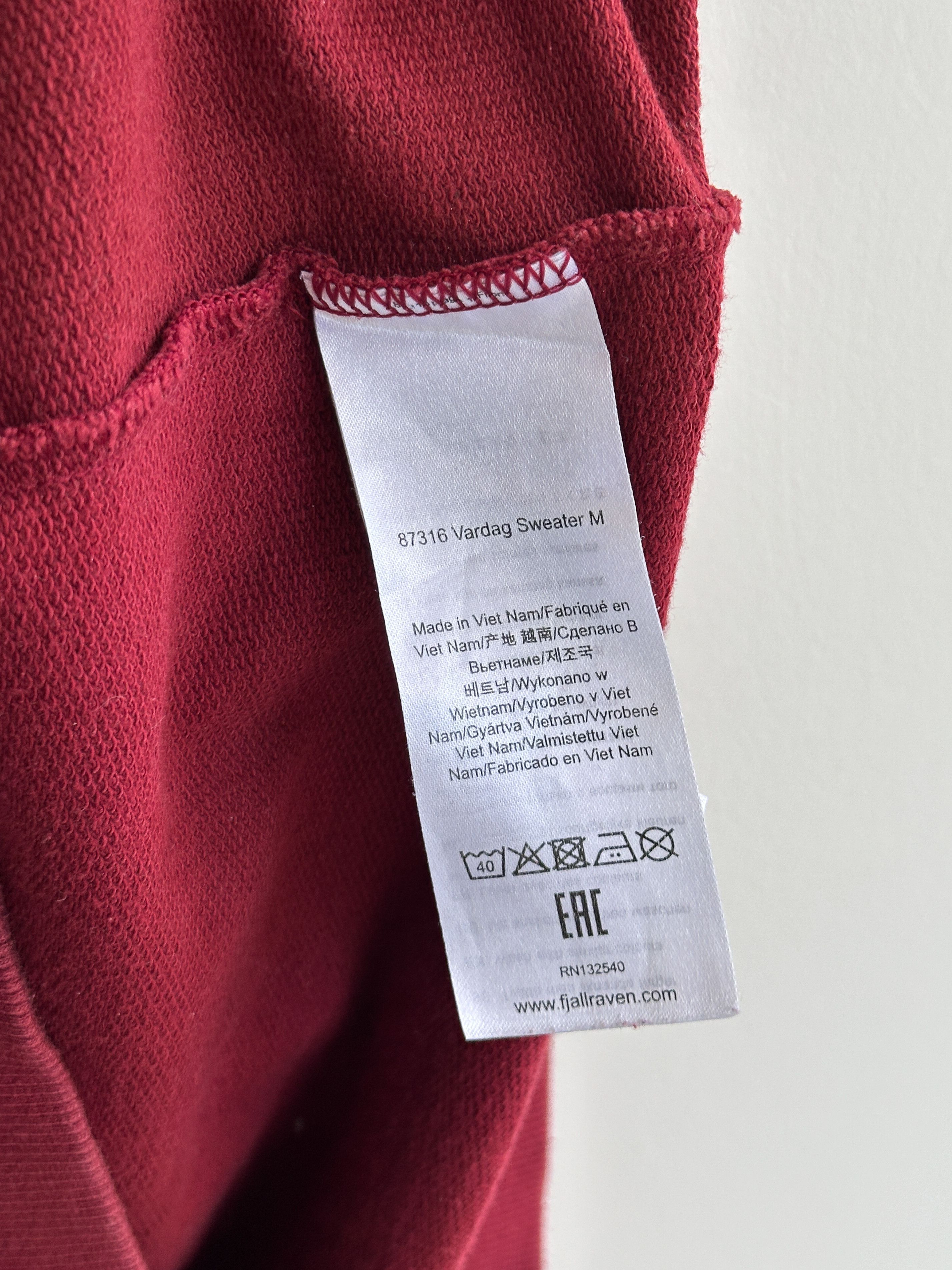 Fjallraven Fjallraven Vardag Red Sweatshirt Size US L / EU 52-54 / 3 - 7 Thumbnail