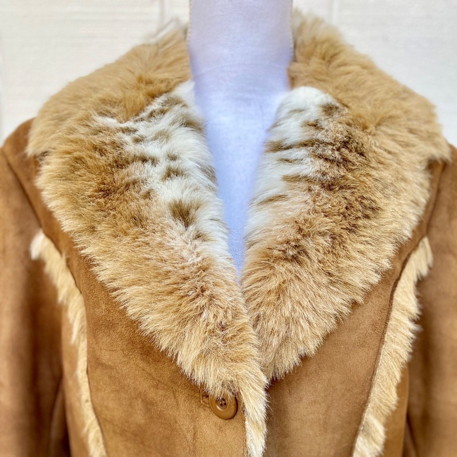 Vintage Regal Faux Fur & Suede Winter Coat Sz L Size L / US 10 / IT 46 - 4 Thumbnail