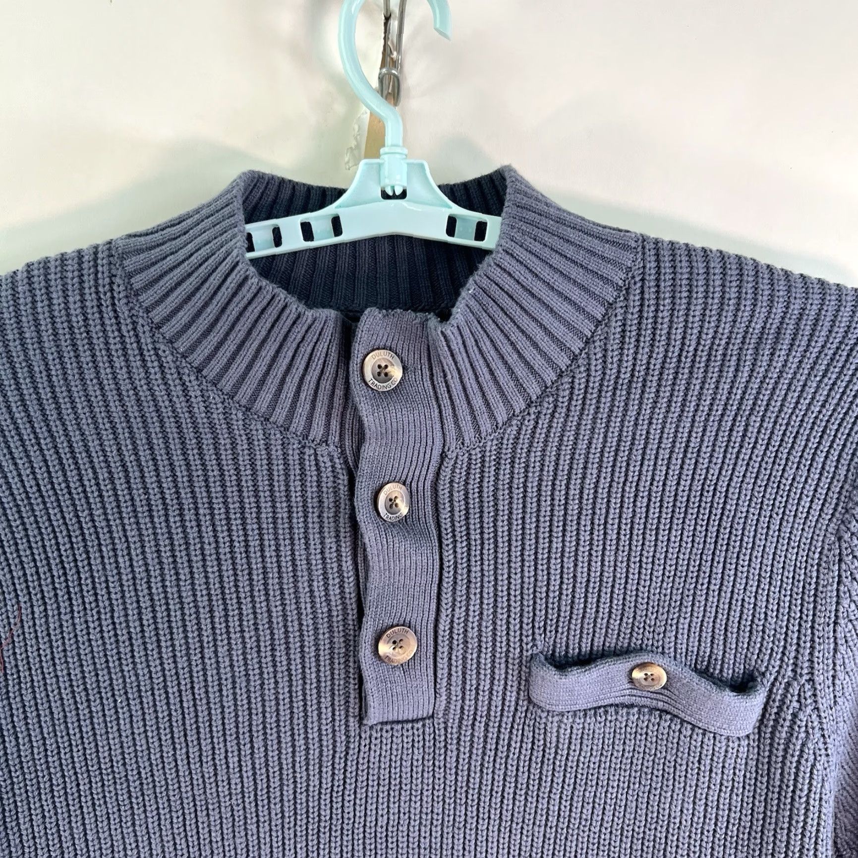 Vintage VINTAGE Duluth Heavyweight Ribbed 1/4 Button Sweater Shirt Pullover Mens 2XL Blue Knit Wool Blend Regular Mens Size US XXL / EU 58 / 5 - 3 Thumbnail