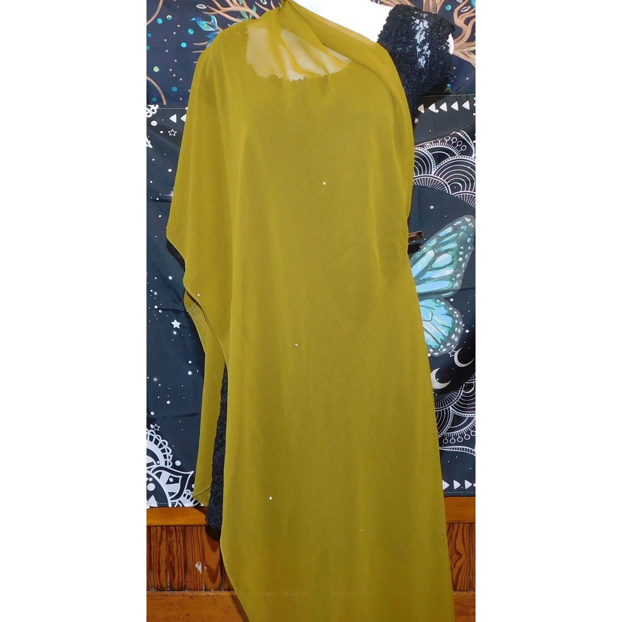Other Olive Chiffon Wrap Scarf With Sequin Accents 96x28 Inches Size ONE SIZE - 1 Thumbnail