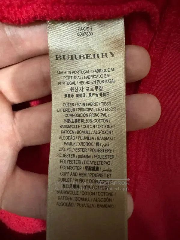 Burberry Burberry Red Cotton Logo Hoodie for Men. Size US S / EU 44-46 / 1 - 5 Thumbnail