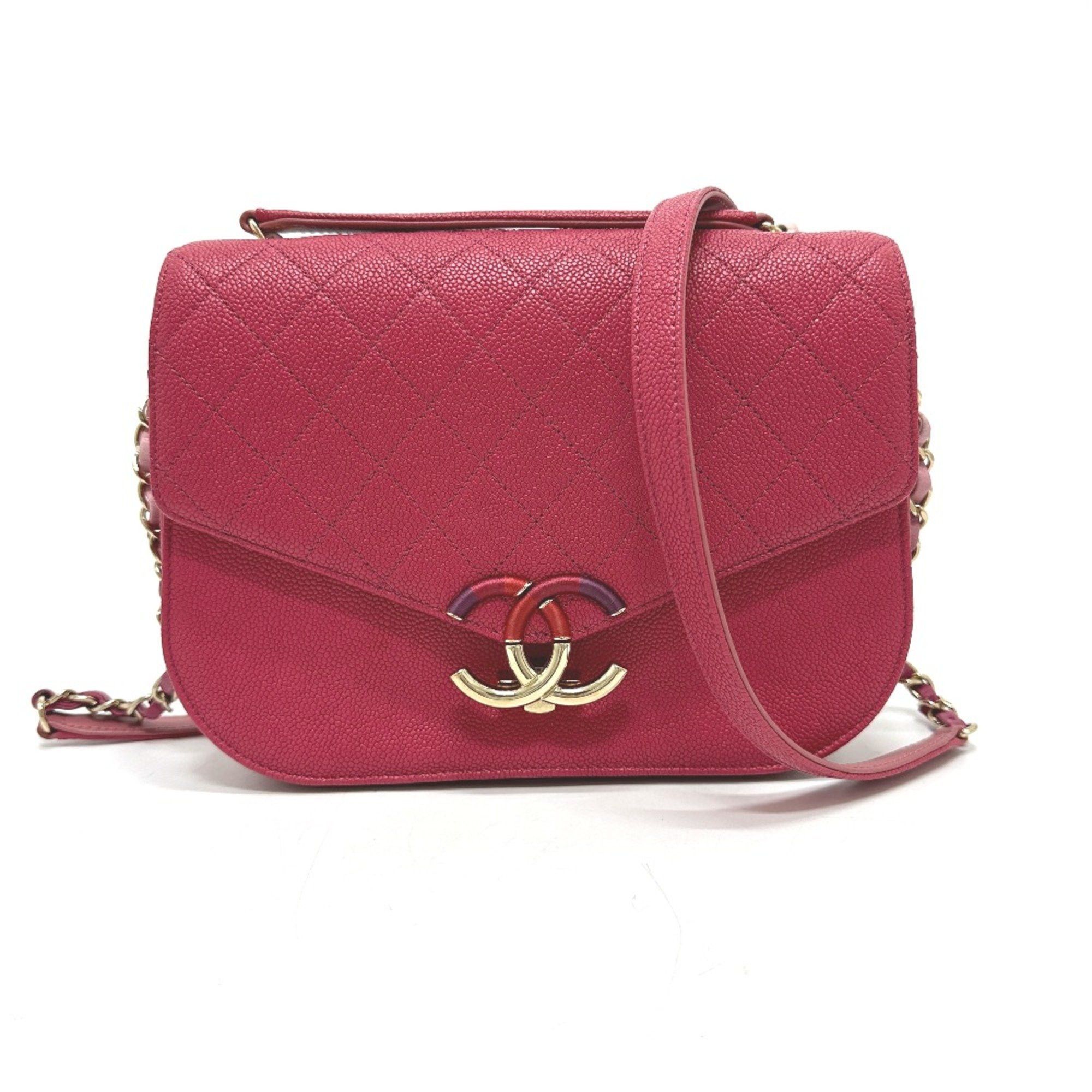 Chanel CC Mark CC Bag 2WAY Chain Shoulder Bag Pink Based GoldHardware