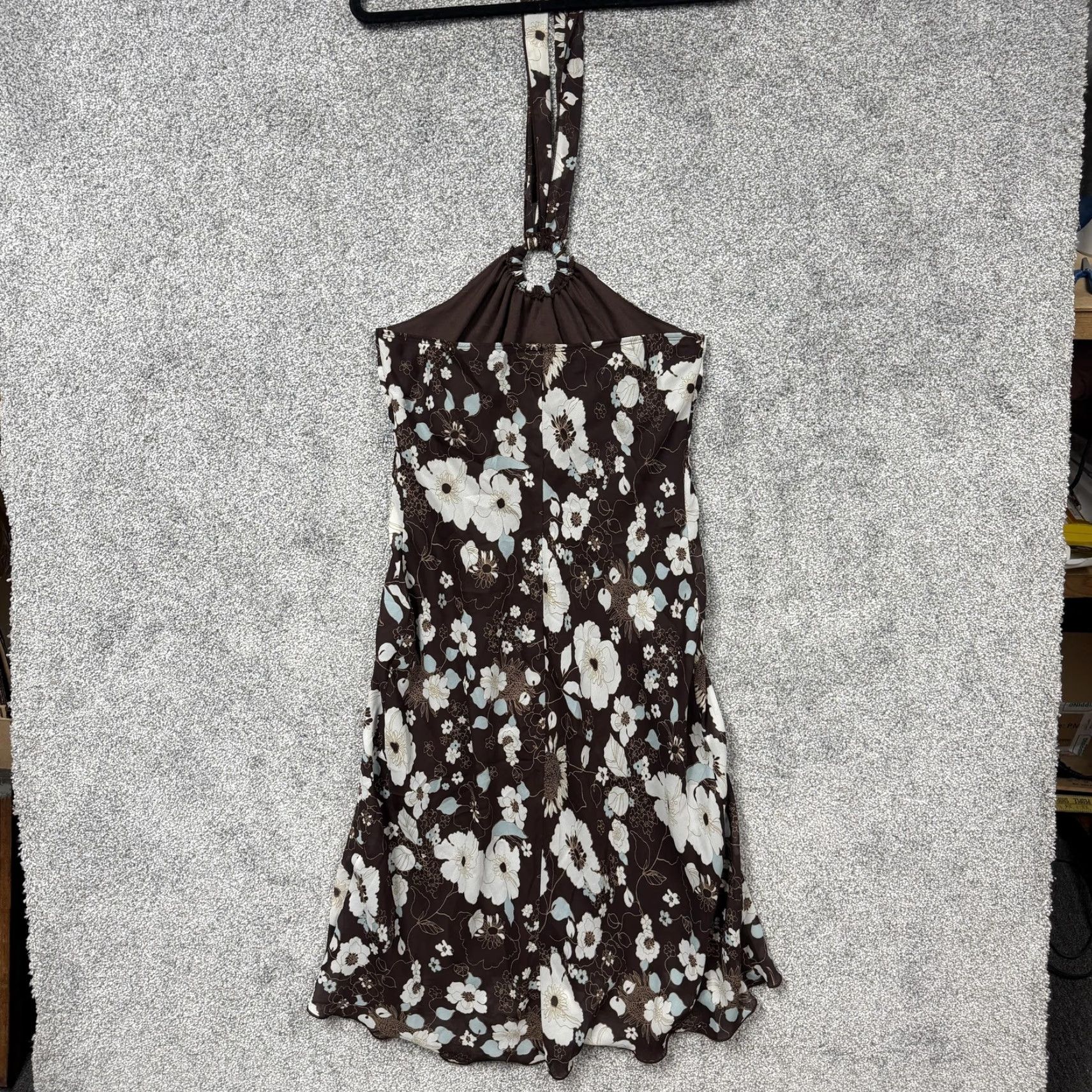 Vintage Vtg Speechless Sundress 9 Brown Floral Halter Ring Mini Boho Fairycore Dress Size M / US 6-8 / IT 42-44 - 6 Thumbnail