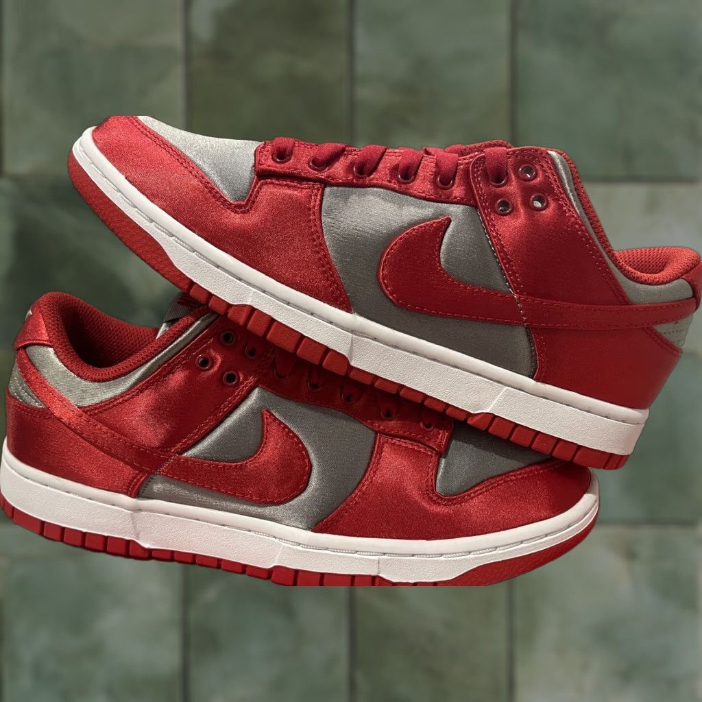 Nike Nike Dunk Low Varsity Red Medium Grey UNLV Satin Sz 9 Women’s Size US 9 / IT 39 - 1 Thumbnail