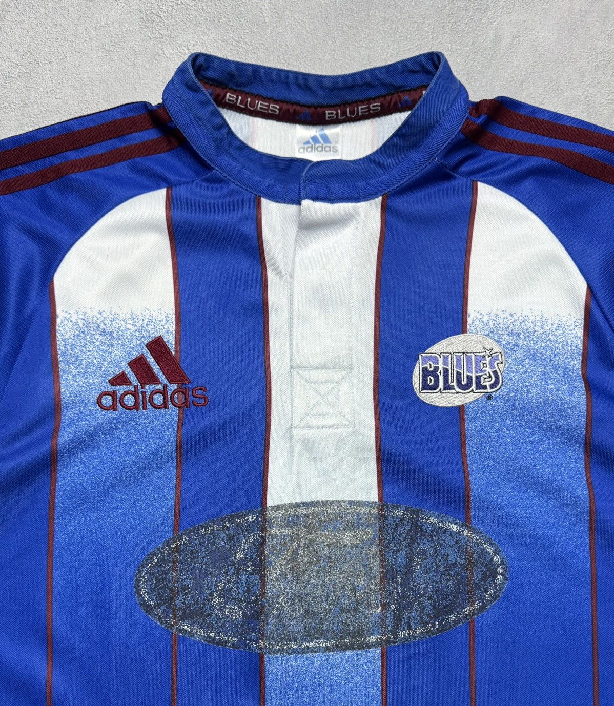 Adidas Auckland Blues 1999 2000 Home Rugby Shirt Jersey Adidas Size US L / EU 52-54 / 3 - 5 Thumbnail