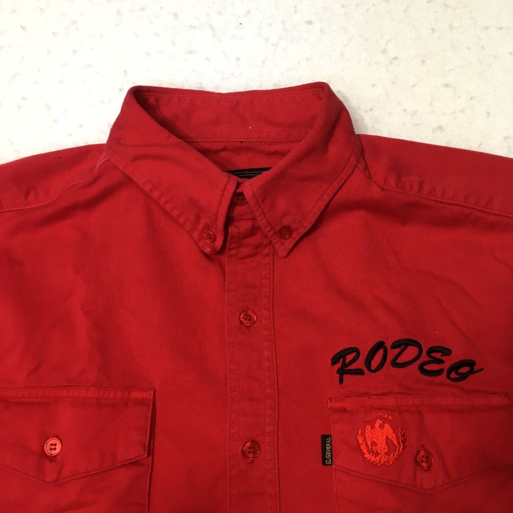 Spell El General Shirt red Embroidered Rodeo Western Cowboy Button-Up Long Sleeve Mens S Red Embroidered Western Rodeo Mens Shirt Size US S / EU 44-46 / 1 - 2 Thumbnail