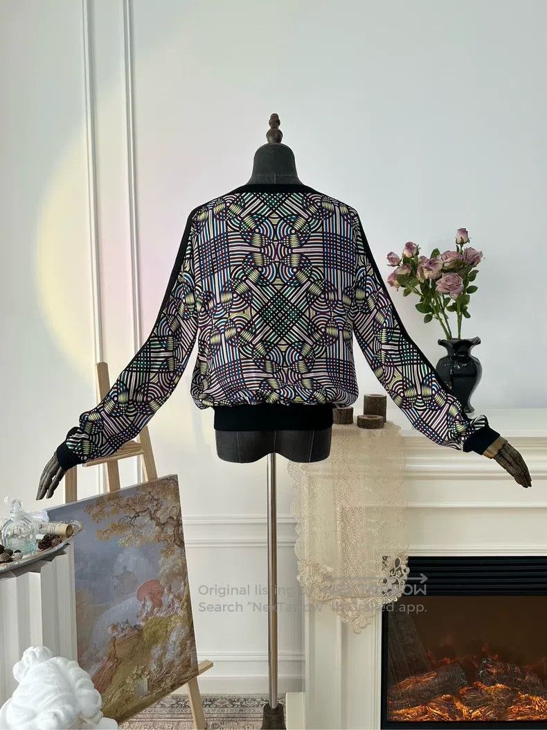 Hermes Hermes Silk Printed Long Sleeve Top, Colorful Size XS / US 0-2 / IT 36-38 - 2 Thumbnail