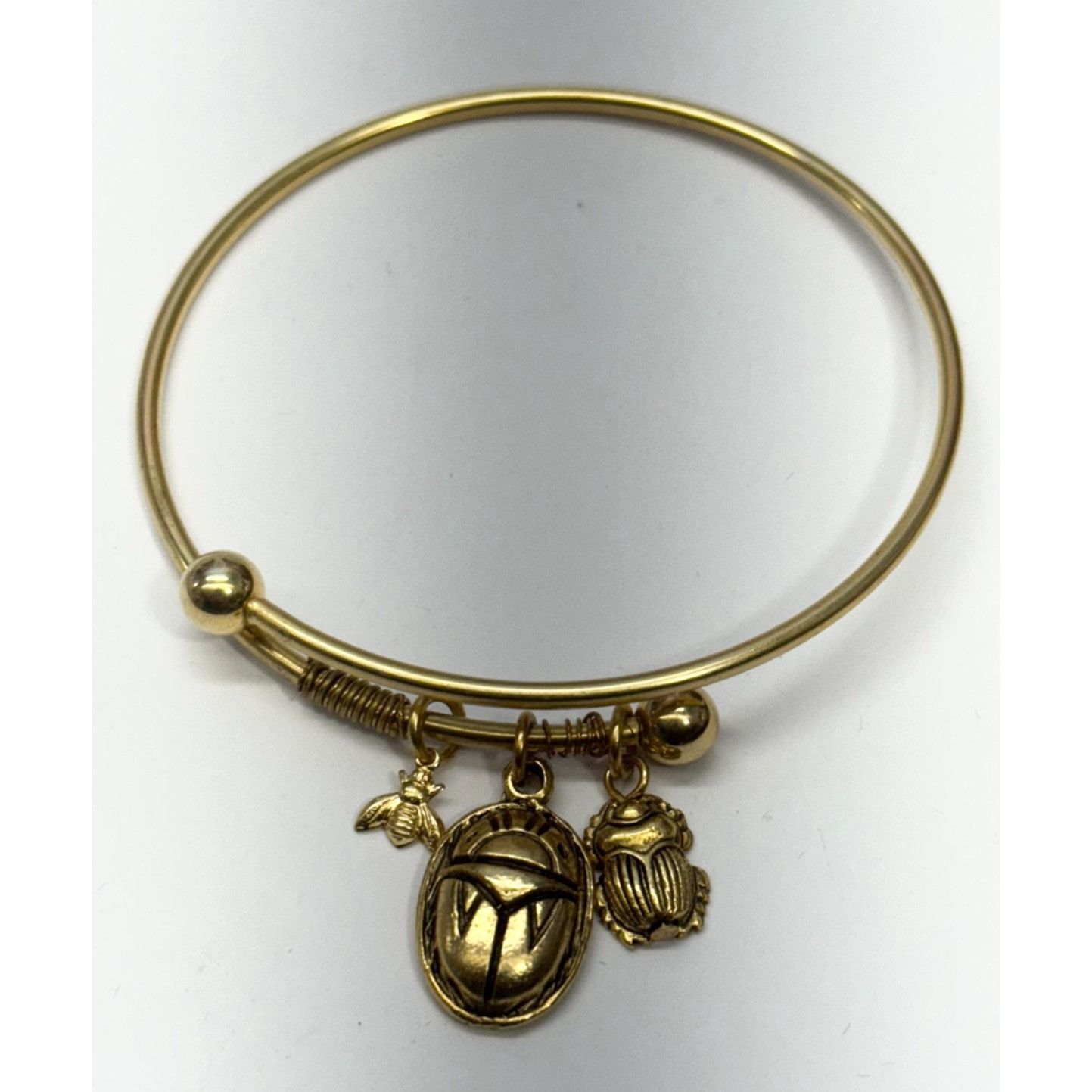 Vintage Vintage scarab Egyptian revival charm bracelet bangle Size ONE SIZE - 1 Thumbnail