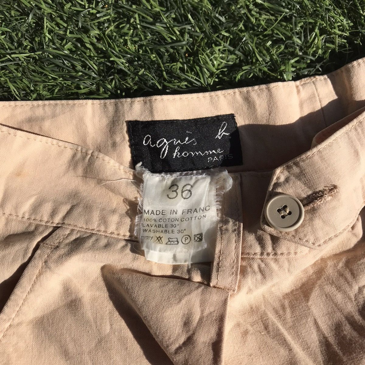 Designer × agnes b. Vintage Agnes B France Short pants khaki khakis beige Size US 34 / EU 50 - 11 Thumbnail
