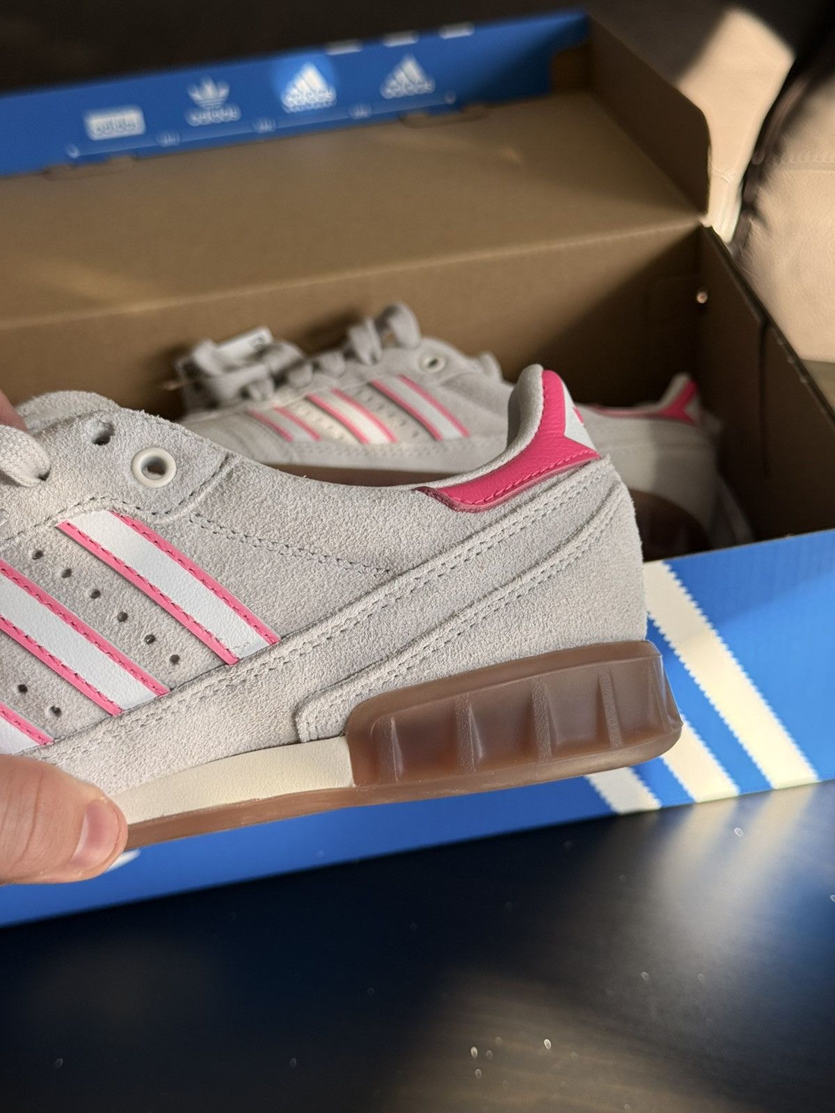 Adidas adidas Handball Originals Gray Lucid Pink Suede Gum JR3656 Size US 7.5 / IT 37.5 - 7 Thumbnail