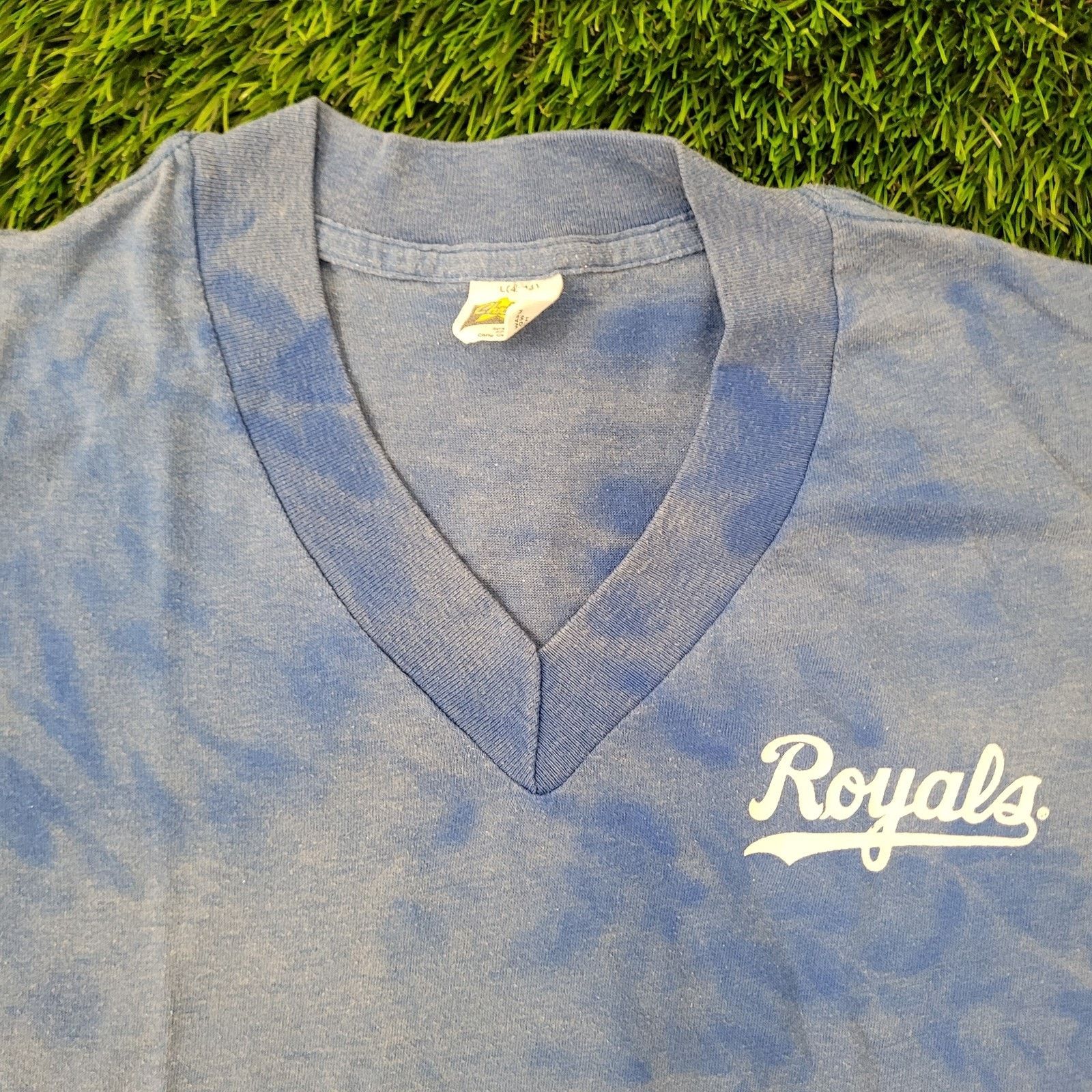 Other Vintage 80s Royals Bleached Shirt Women Large 20x25 Blue USA Size L / US 10 / IT 46 - 9 Thumbnail
