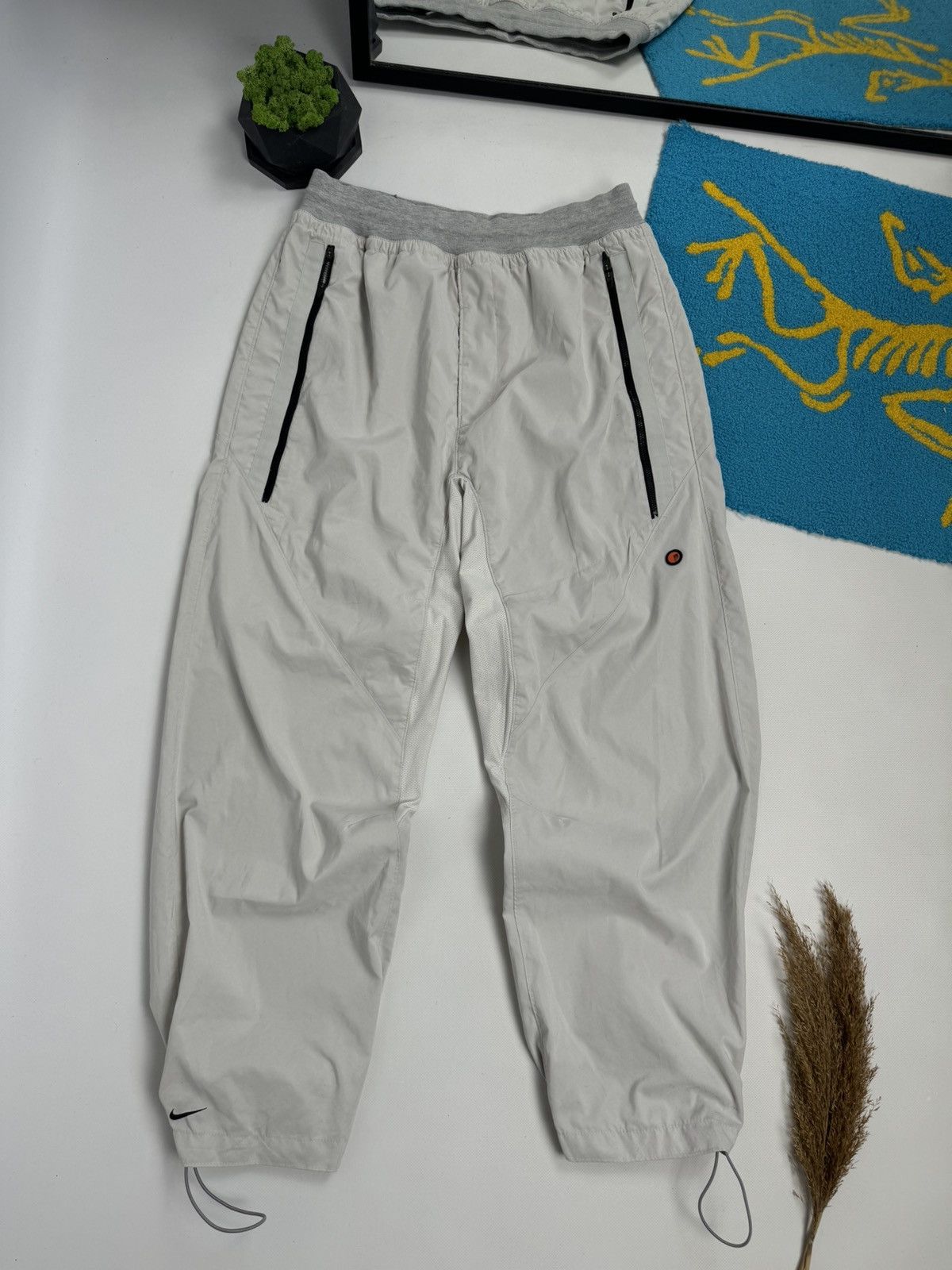 Nike × Vintage Vintage 90’s Nike Double Swoosh Nylon Parachute Track Pant Size US 34 / EU 50 - 1 Thumbnail