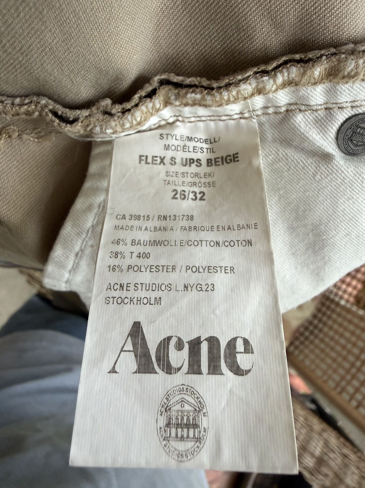 Acne Studios Flex S Ups Beige Pants Size US 26 / EU 42 - 7 Thumbnail