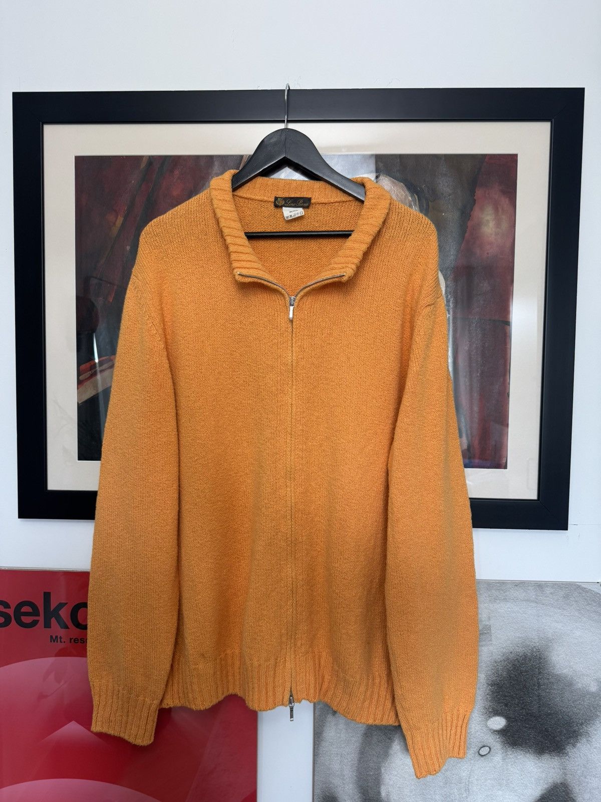 Loro Piana Loro Piana High Quality Orange Zip Sweater Knit Old Money Size US XL / EU 56 / 4 - 1 Thumbnail