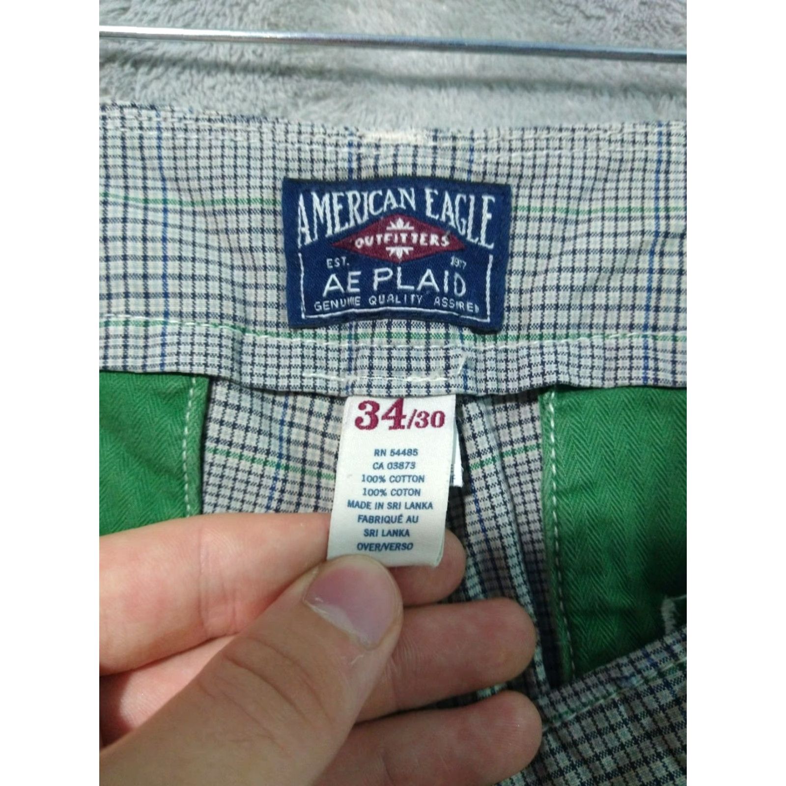 American Eagle Outfitters American Eagle Outfitters Pants Mens 34x30 Plaid Windowpane Wide Leg Flat Front Mid Rise Chino Casual Mens Size US 34 / EU 50 - 7 Thumbnail