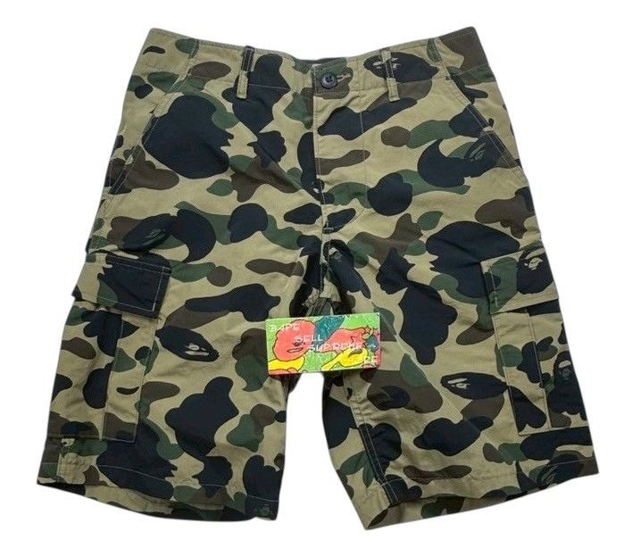 BAPE green camo Nylon Short pants