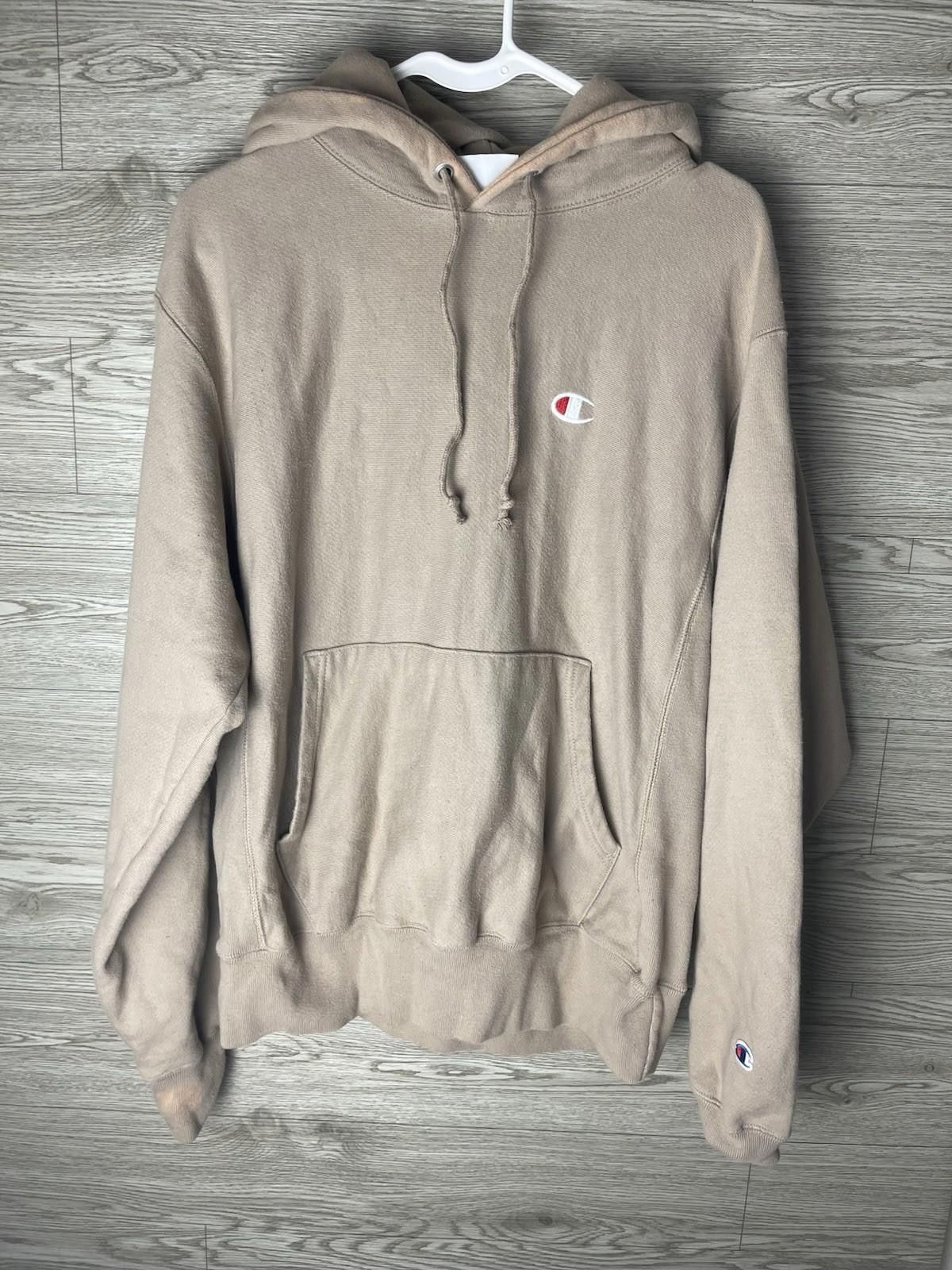 Champion Vintage Champion Men’s Hoodie Reverse Weave Pullover M Tan Size US S / EU 44-46 / 1 - 1 Thumbnail
