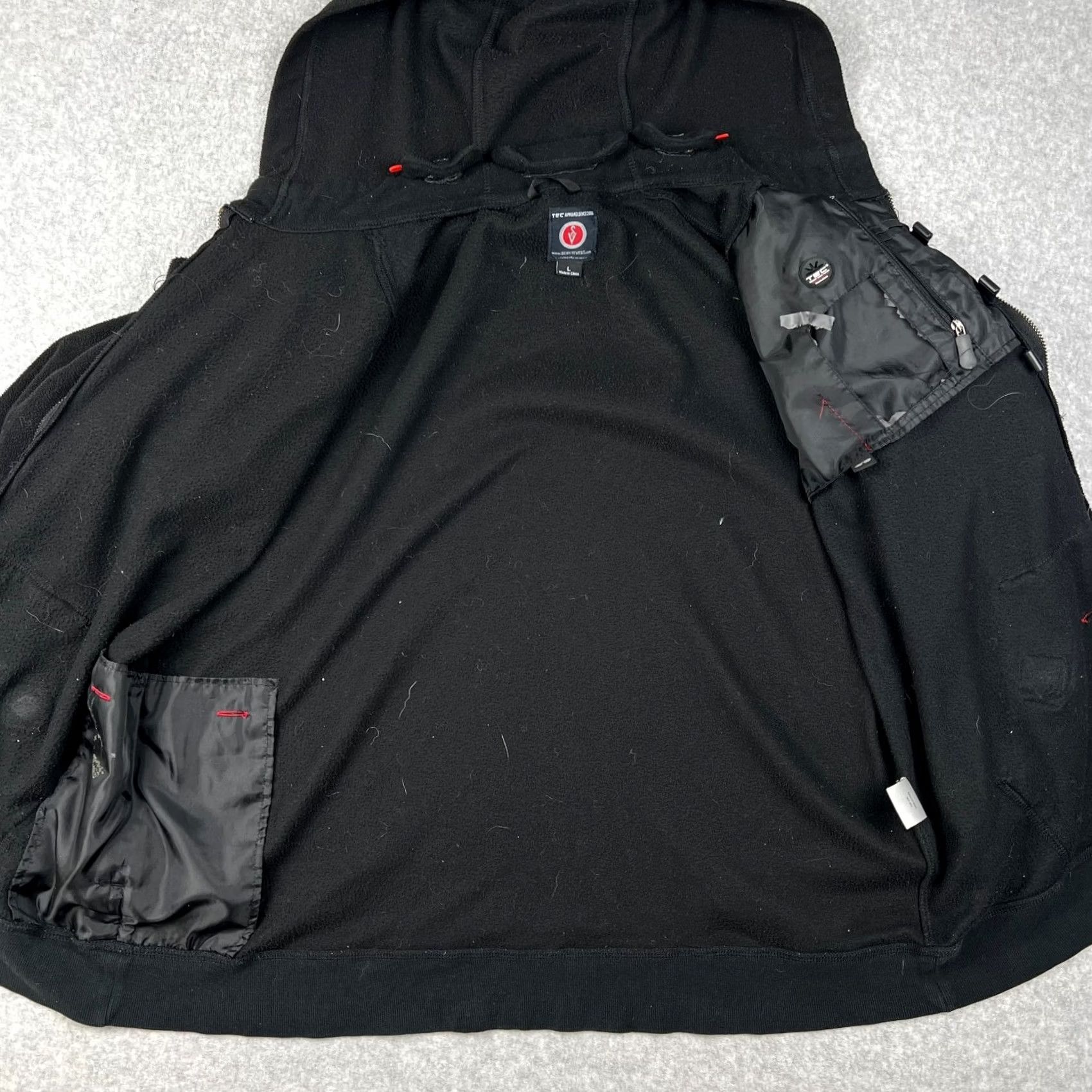 Vintage SCOTTeVEST Hoodie Fleece Full Zip Sweatshirt Jacket Large Mens Black Tec Travel Size US L / EU 52-54 / 3 - 3 Thumbnail