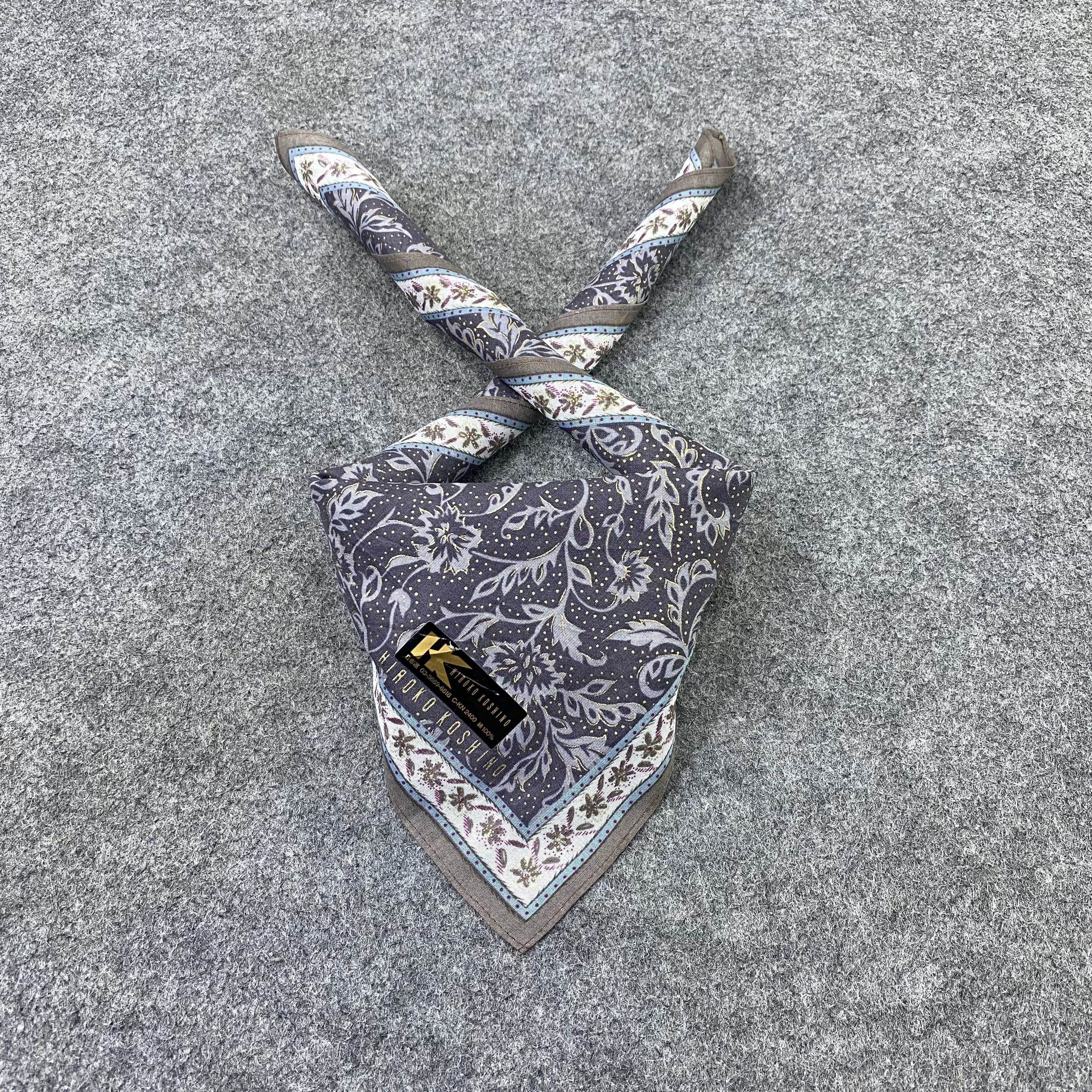 Japanese Brand Hiroko Koshino Handkerchief Neckerchief Bandana-B2077 Size ONE SIZE - 2 Thumbnail