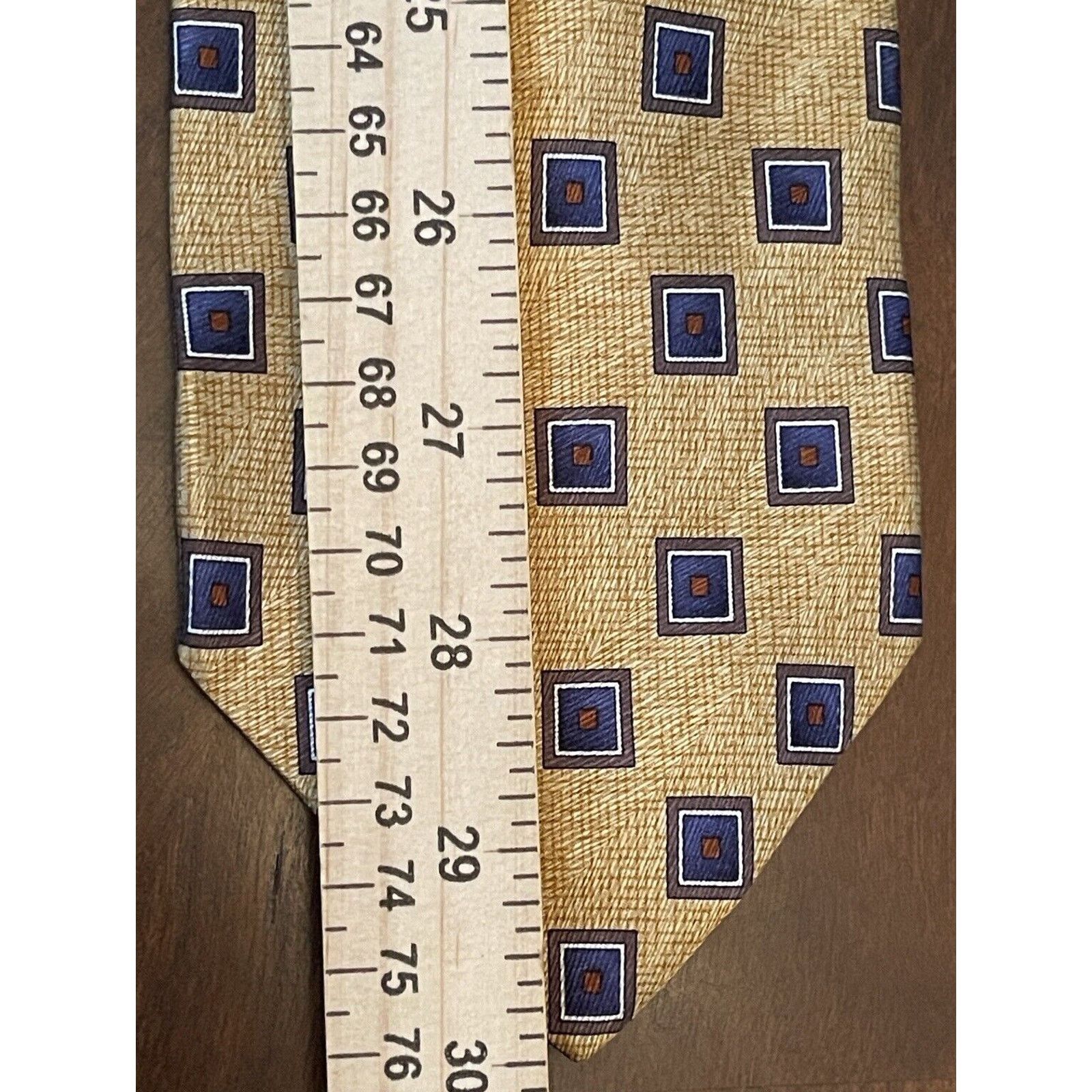Jos. A. Bank Jos. A. Bank Gold Blue Men’s Neck Tie Made In Italy Size ONE SIZE - 5 Thumbnail