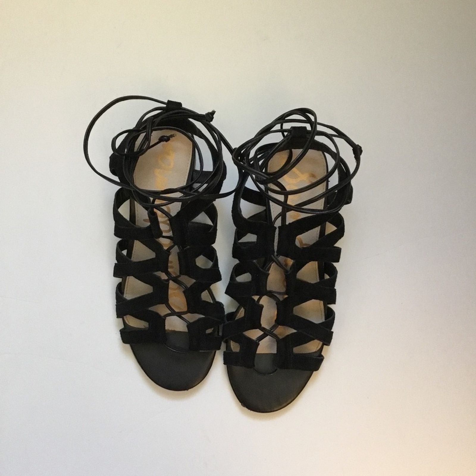 Sam Edelman Sam Edelman Black Suede Sandals with Laces Size US 6 / IT 36 - 4 Thumbnail