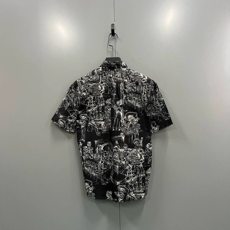 Saint Laurent Paris Saint Laurent Skull Print Short Sleeve Shirt-2505 Size US M / EU 48-50 / 2 - 3 Thumbnail