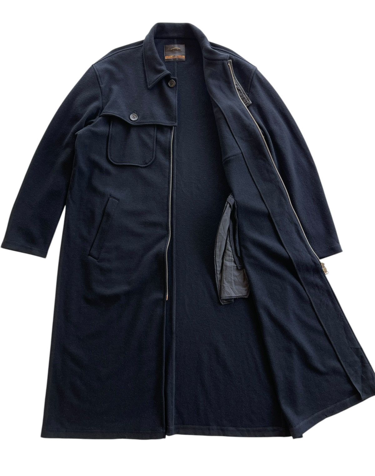 Yohji Yamamoto LQ Yohji Yamamoto Zipper Longcoat Size US XL / EU 56 / 4 - 4 Thumbnail