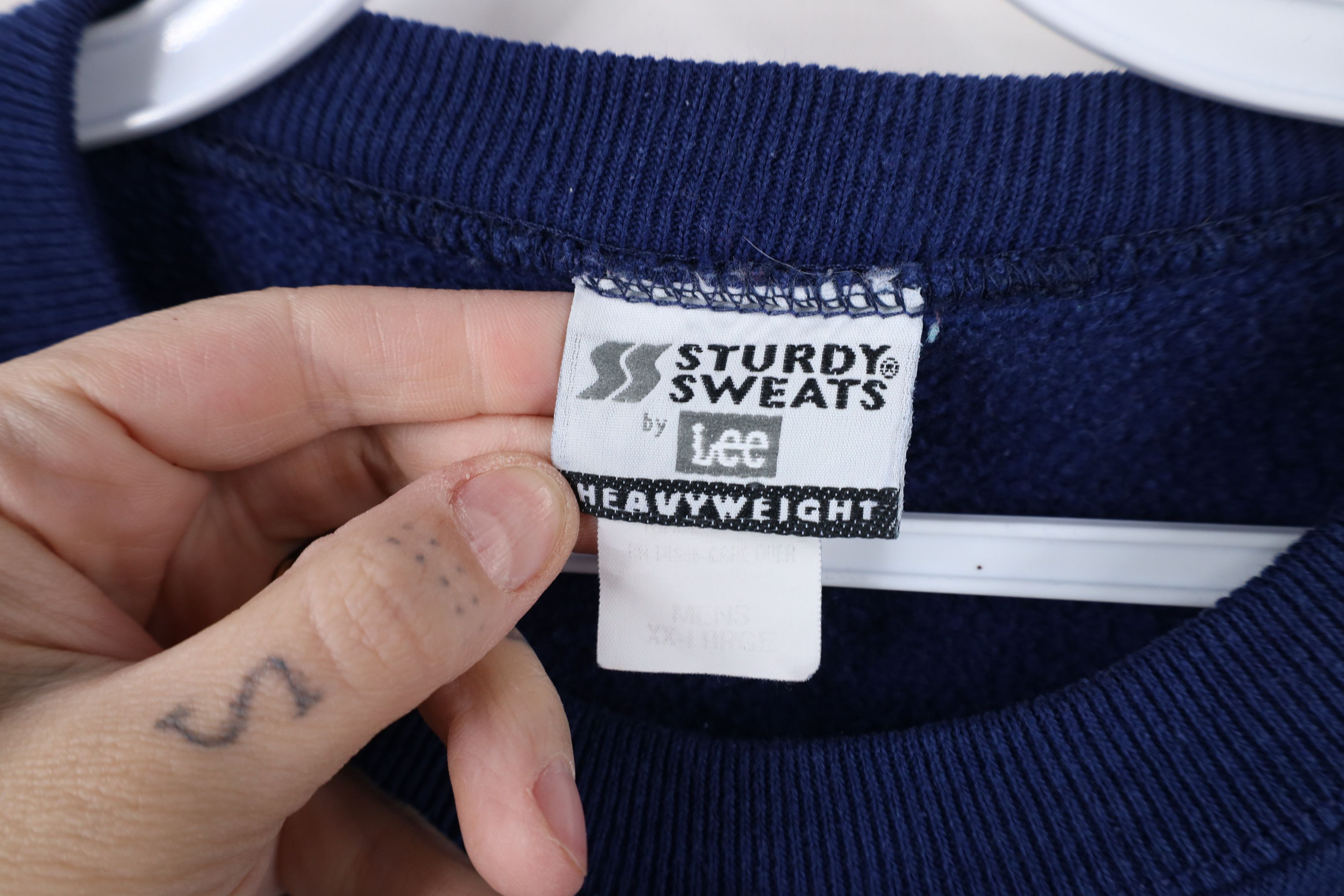 Vintage Vintage 90s Streetwear Blank Crewneck Sweatshirt Blue USA Size US XXL / EU 58 / 5 - 10 Thumbnail