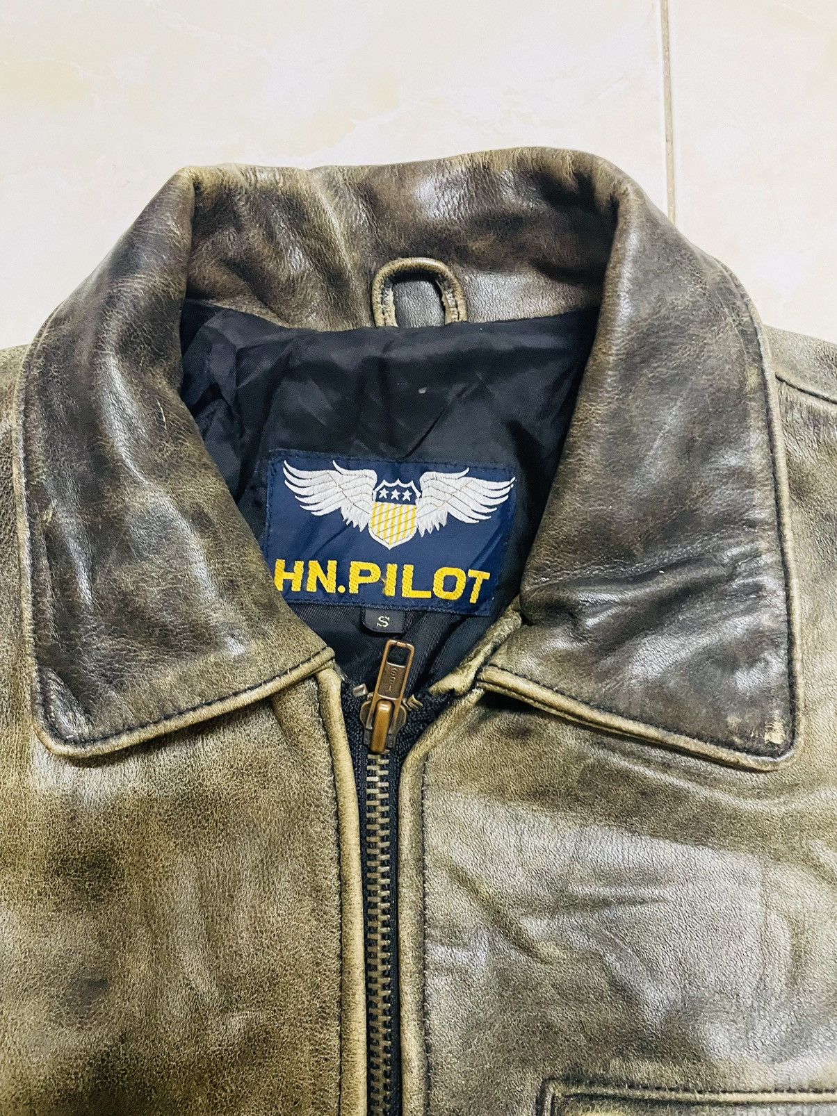 Leather VINTAGE HN.PILOT LEATHER RIDER JACKET JAPAN Size US S / EU 44-46 / 1 - 6 Thumbnail