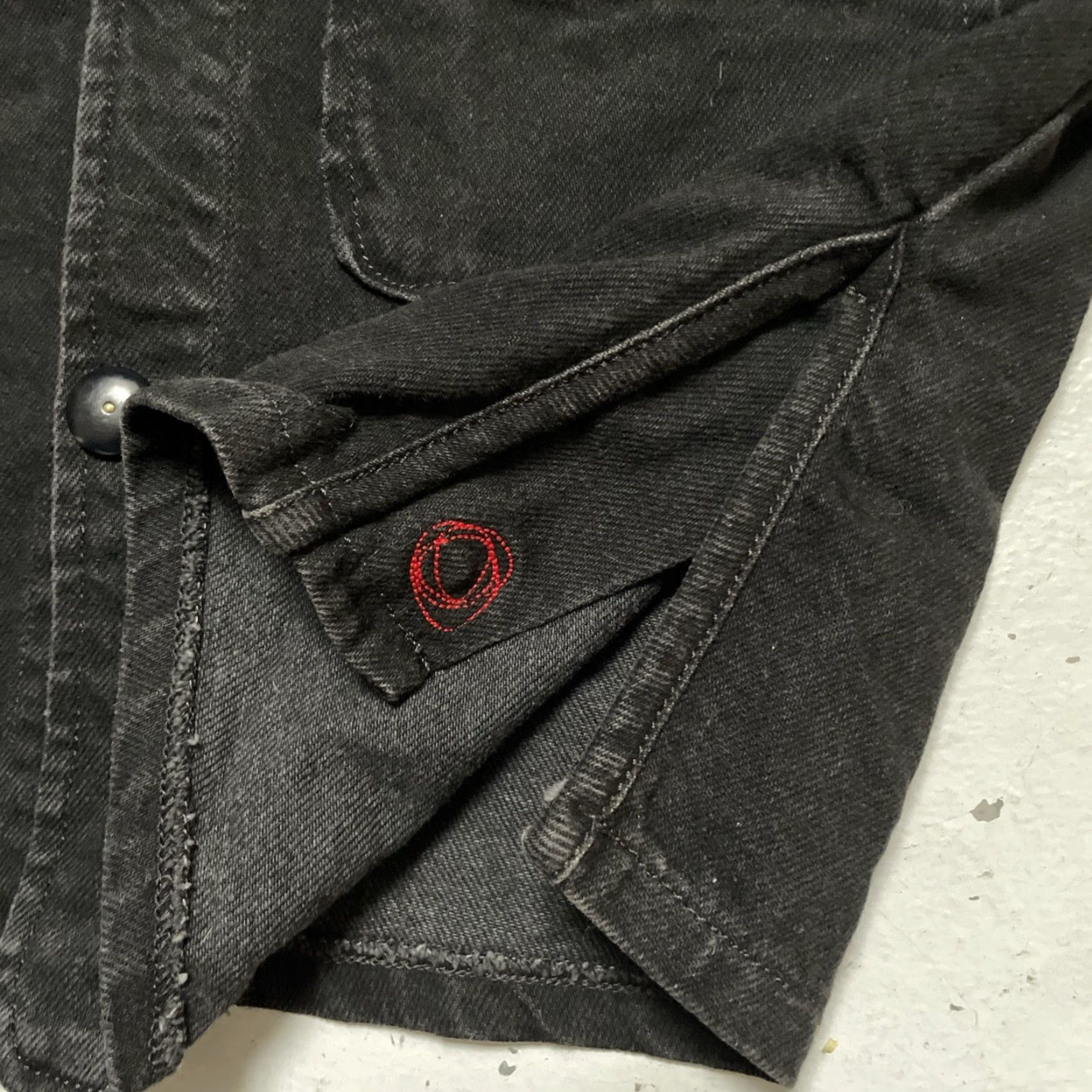 Vintage Imperfects Denim Shirt Jacket Shawl Collar Chore Style USA Made XS Black Unisex Adults Military Jacket Workwear Heritage 90s? Size US XS / EU 42 / 0 - 5 Thumbnail