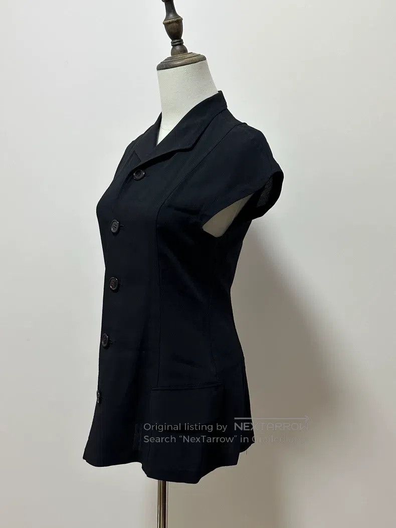 Yohji Yamamoto Yohji Yamamoto Black vertical button waist sleeveless blaz Size ONE SIZE - 2 Thumbnail