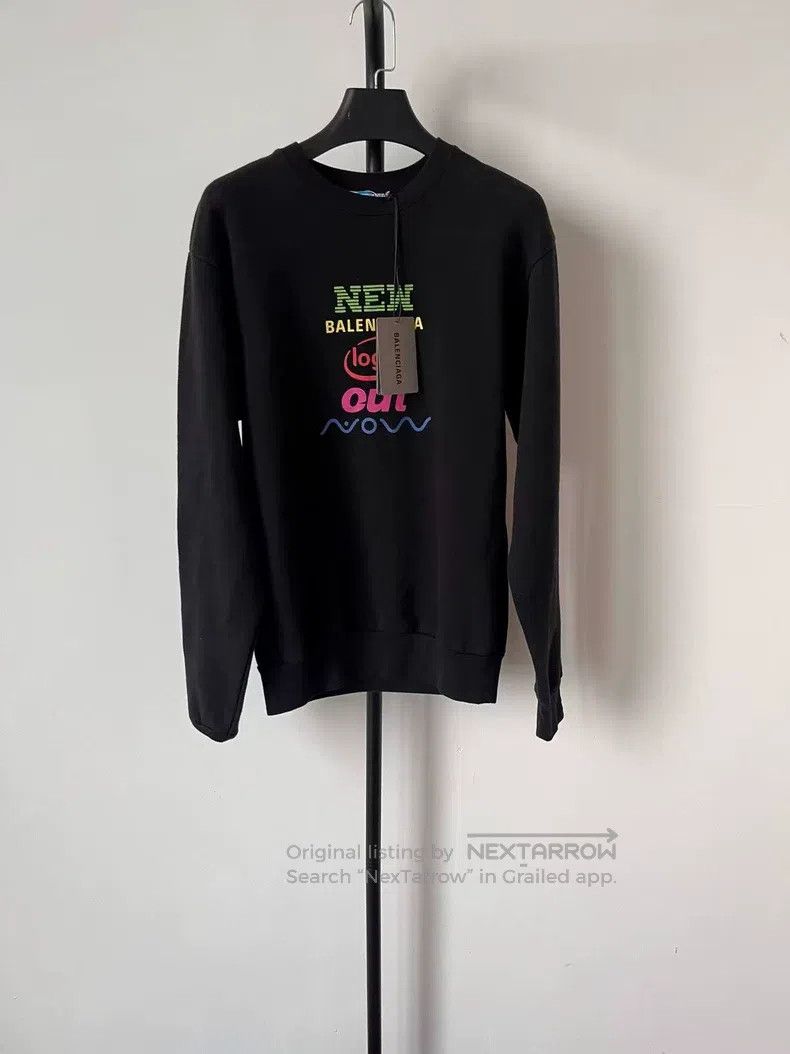 Balenciaga Black NEW OUT Back Logo Letter Short Sleeve