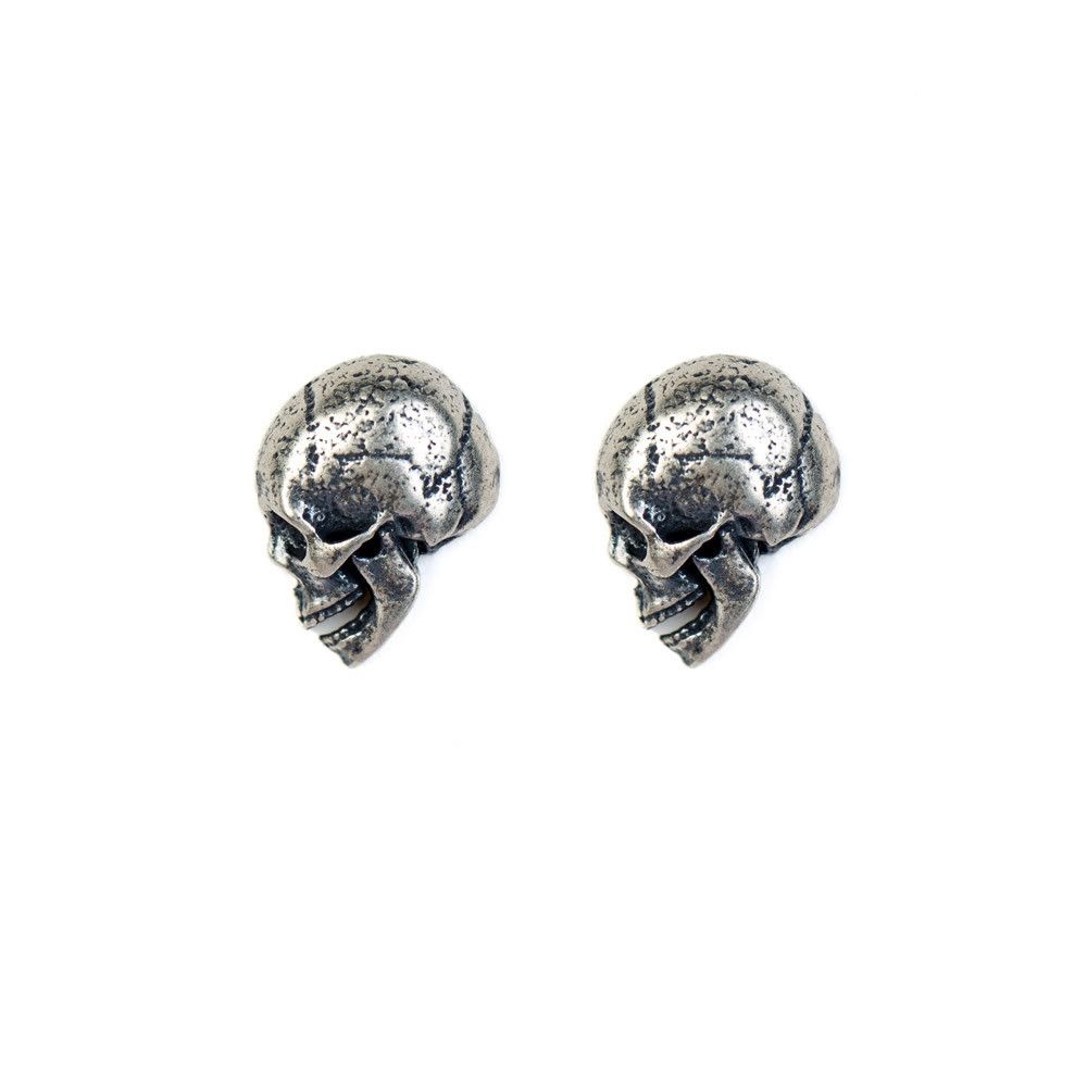 Jewelry 925 Skull Punk Earrings One Pairs Chrome Jewelry Size ONE SIZE - 6 Thumbnail