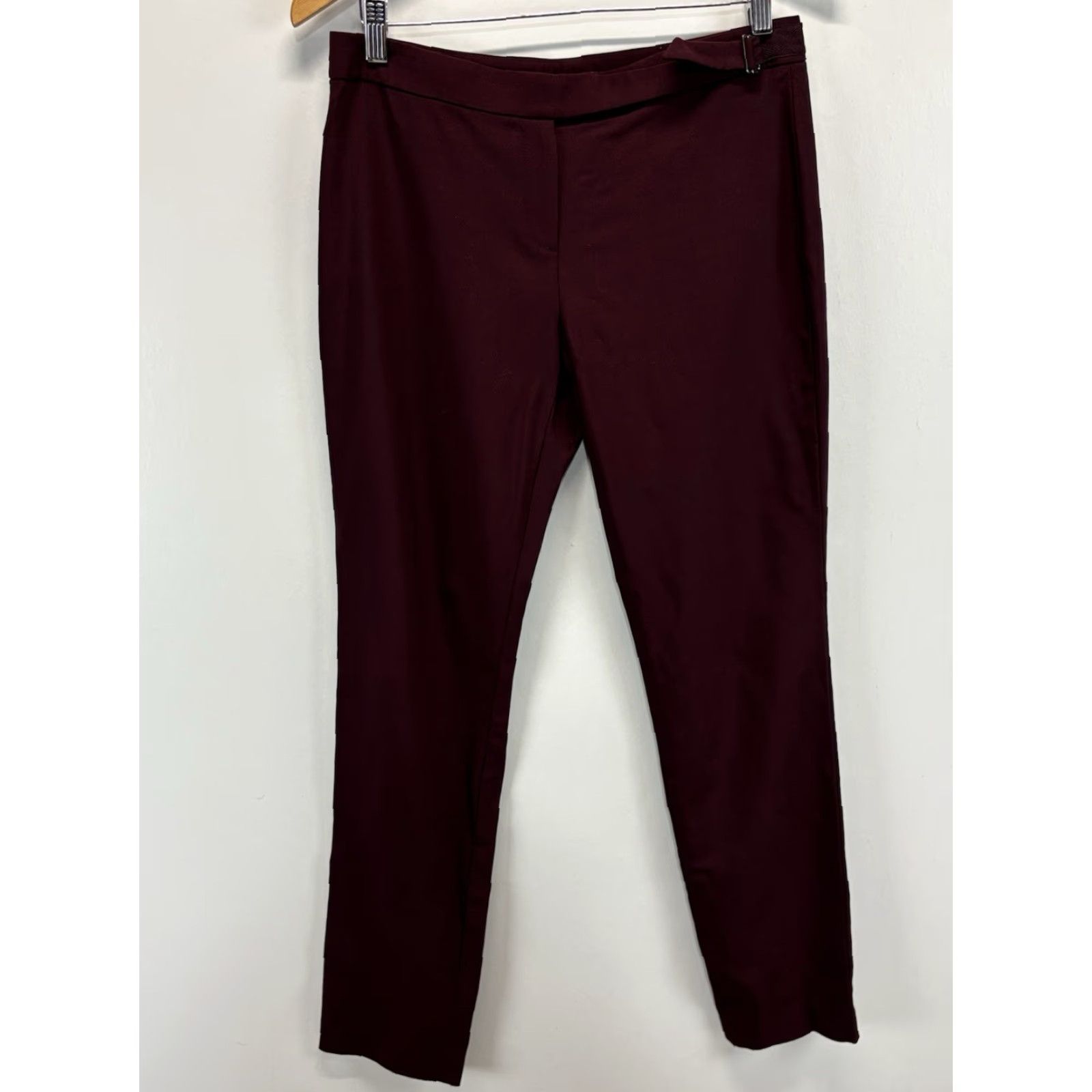 Theory Theory Wool Pants Trousers Women’s 8 Burgundy Straight Leg Career 31x31 Tailored Size 30" / US 8 / IT 44 - 2 Thumbnail