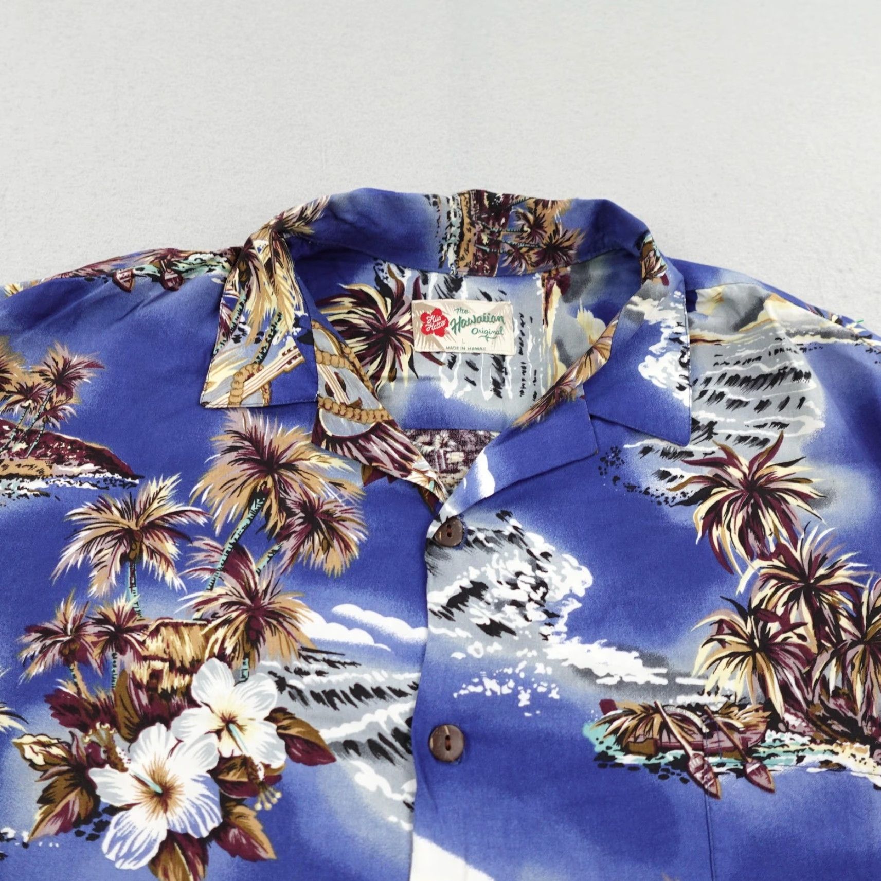 Hilo Hattie Hilo Hattie Hawaiian Shirt Mens Large Blue Floral Palm Tree Aloha Camp Beach Tropical Size US L / EU 52-54 / 3 - 2 Thumbnail