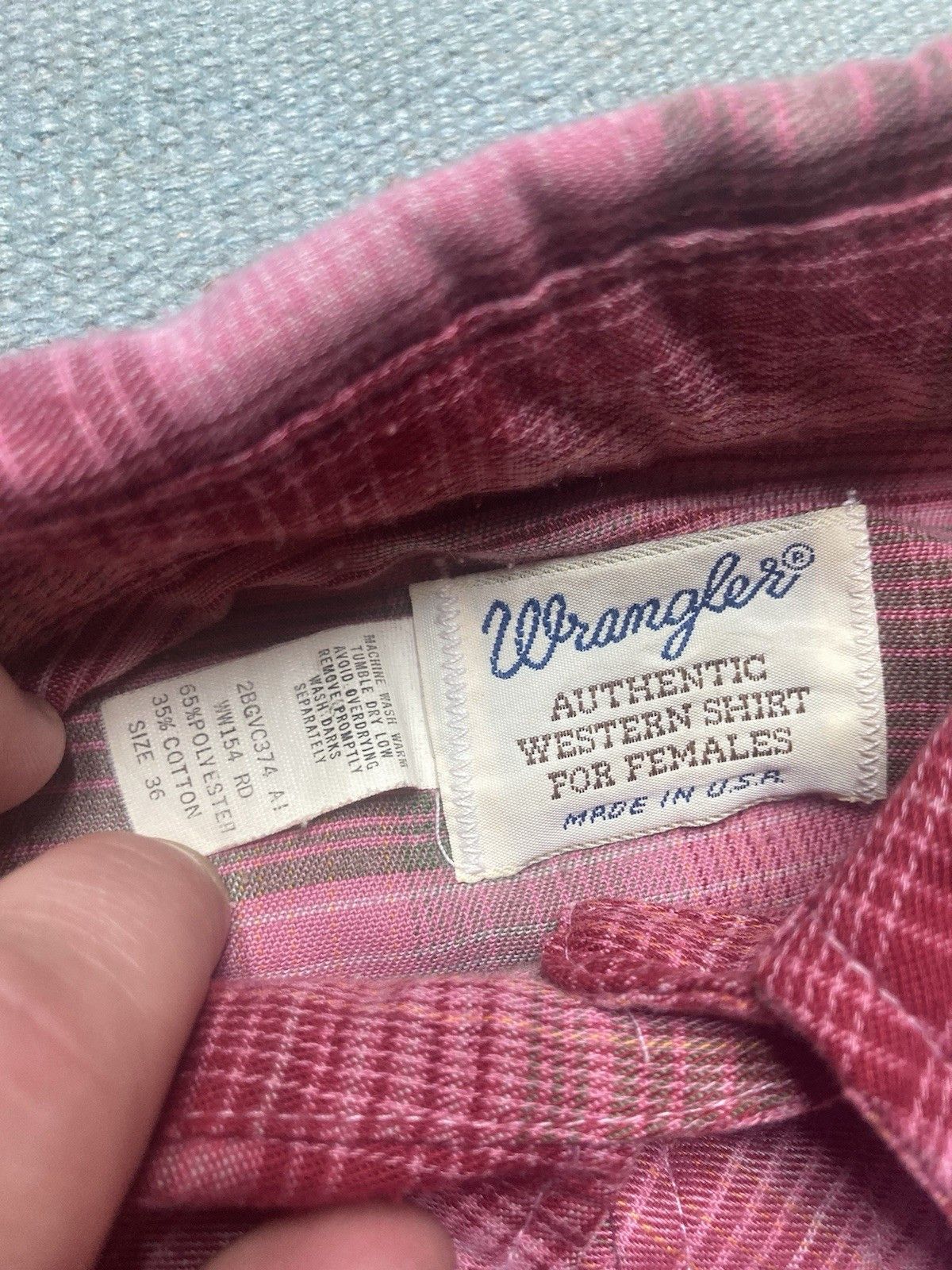 Vintage Vtg 70s Pearl snap shirt wrangler western plaid women’s 36 Size M / US 6-8 / IT 42-44 - 5 Thumbnail