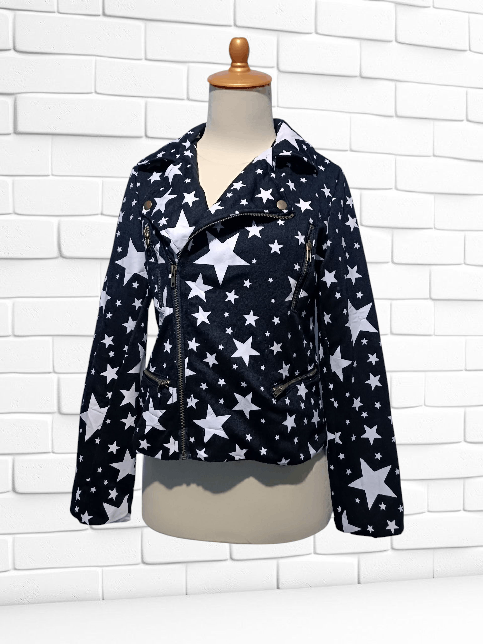 Japanese Brand Vintage Rider's Jacket Double Layer Star Print Size M / US 6-8 / IT 42-44 - 1 Thumbnail