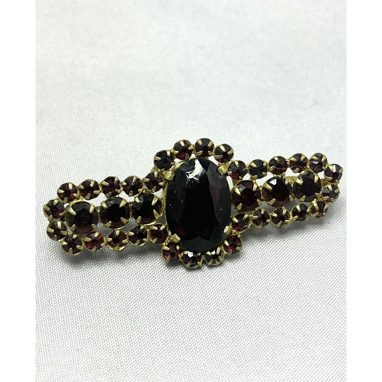 Vintage Estate Red Garnet Stone Vintage Brooch Pin Size ONE SIZE - 4 Thumbnail